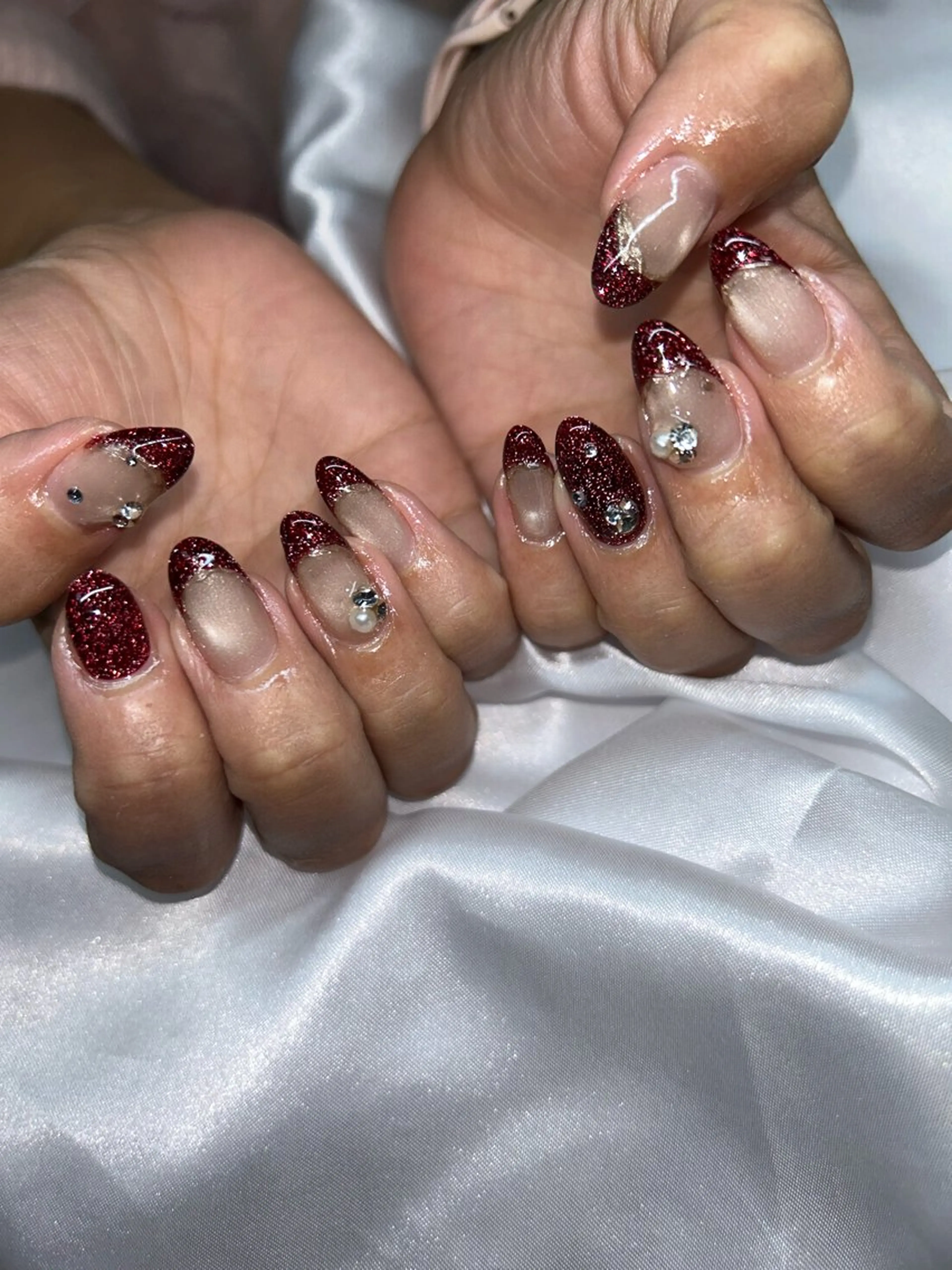 ネイル ボルドー 冬ネイル クリスマス フットネイル Lala nailのネイルデザイン