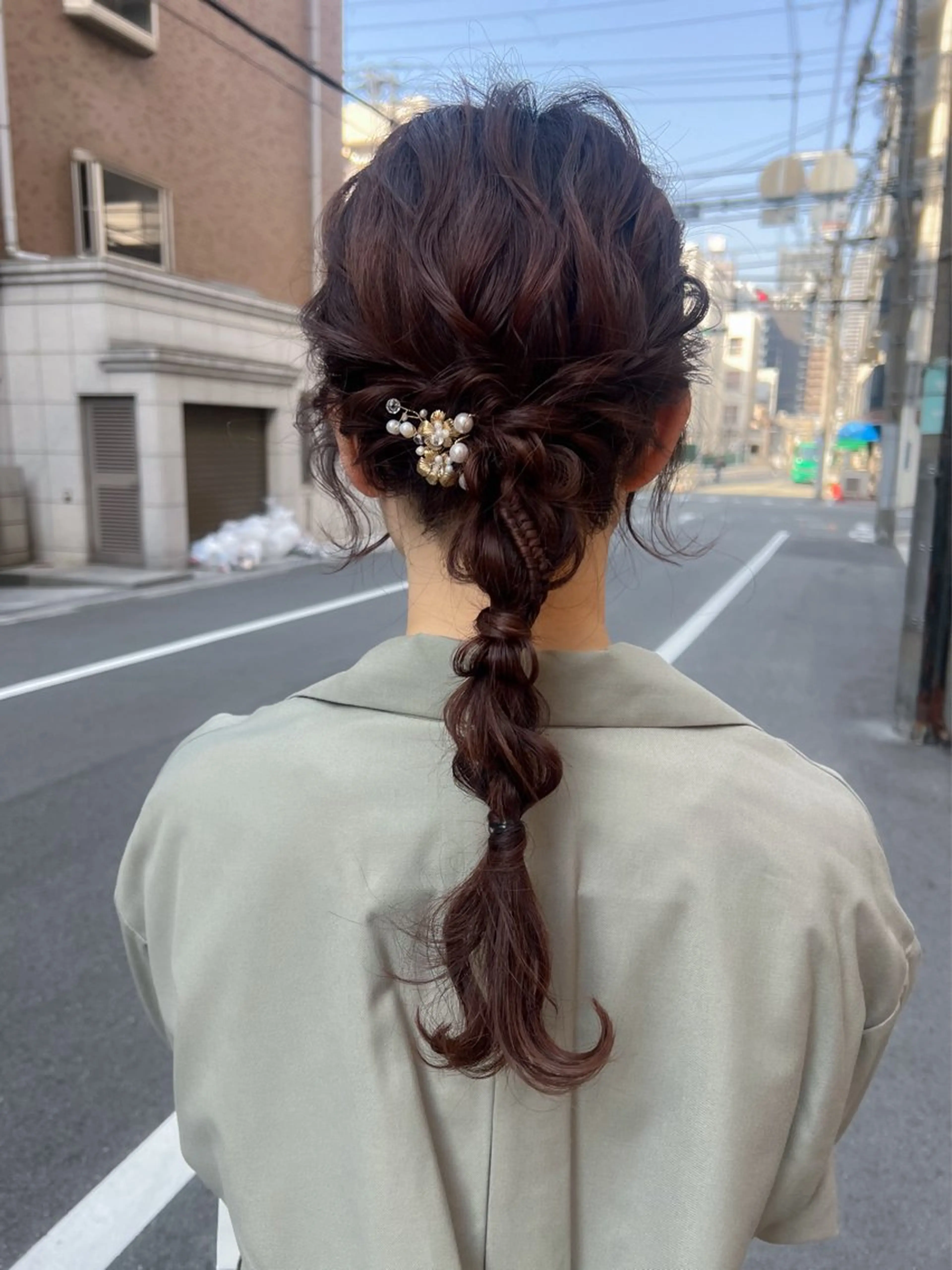 セミロング ヘアアレンジ 谷町/Le'a /竹原しおなのヘアスタイル