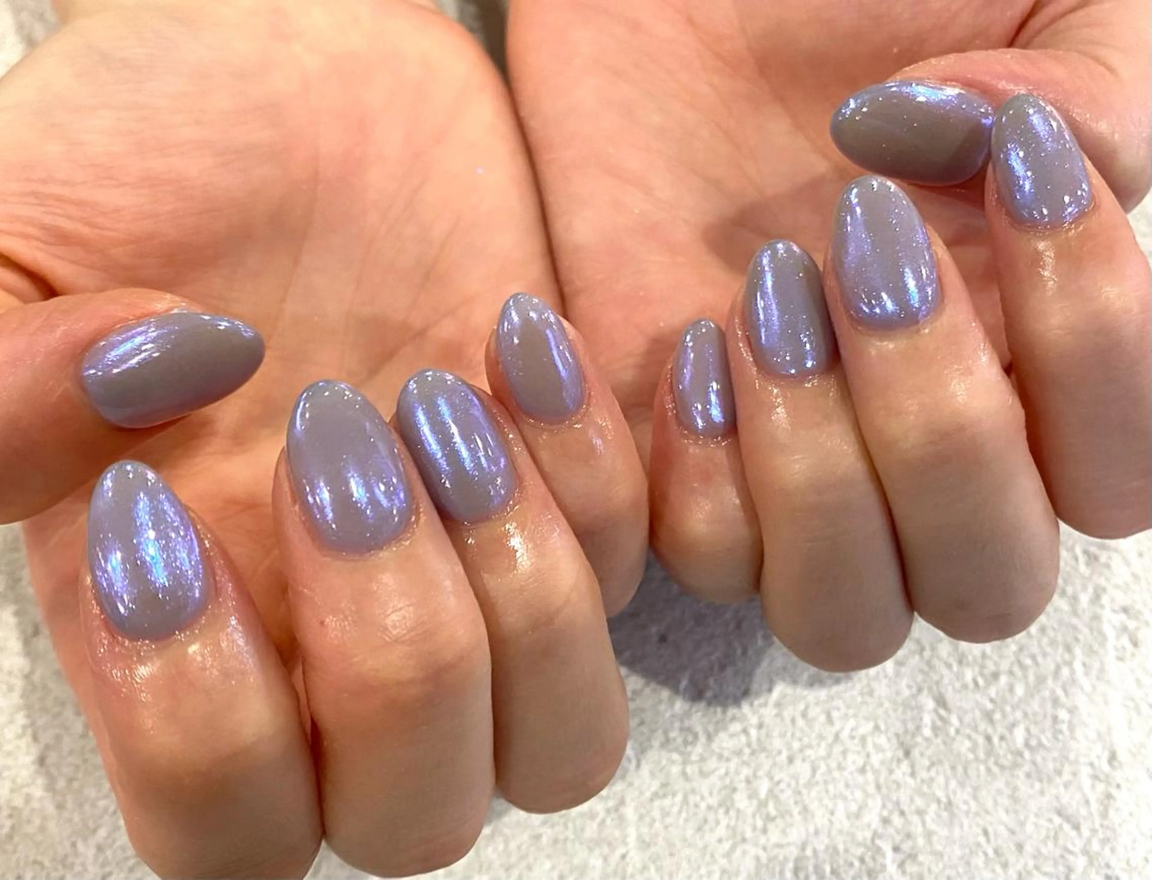 ネイル オーロラネイル ワンカラーネイル ハンドネイル Cleo伏見店🌿 Momokaのネイルデザイン