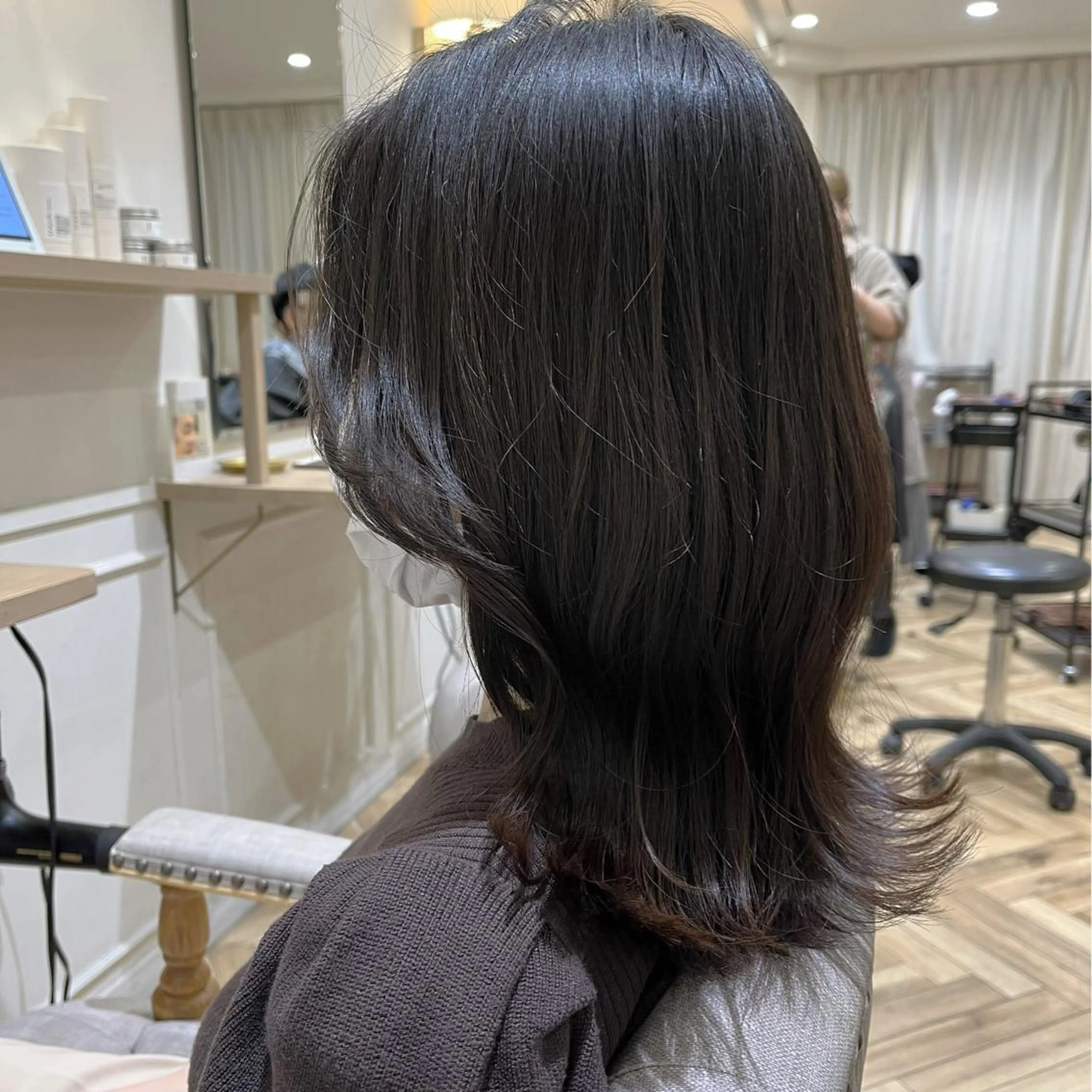 ミディアム カット ヘアカラー 韓国ﾍｱ&ｼｮｰﾄ ボブ💜桑原のヘアスタイル