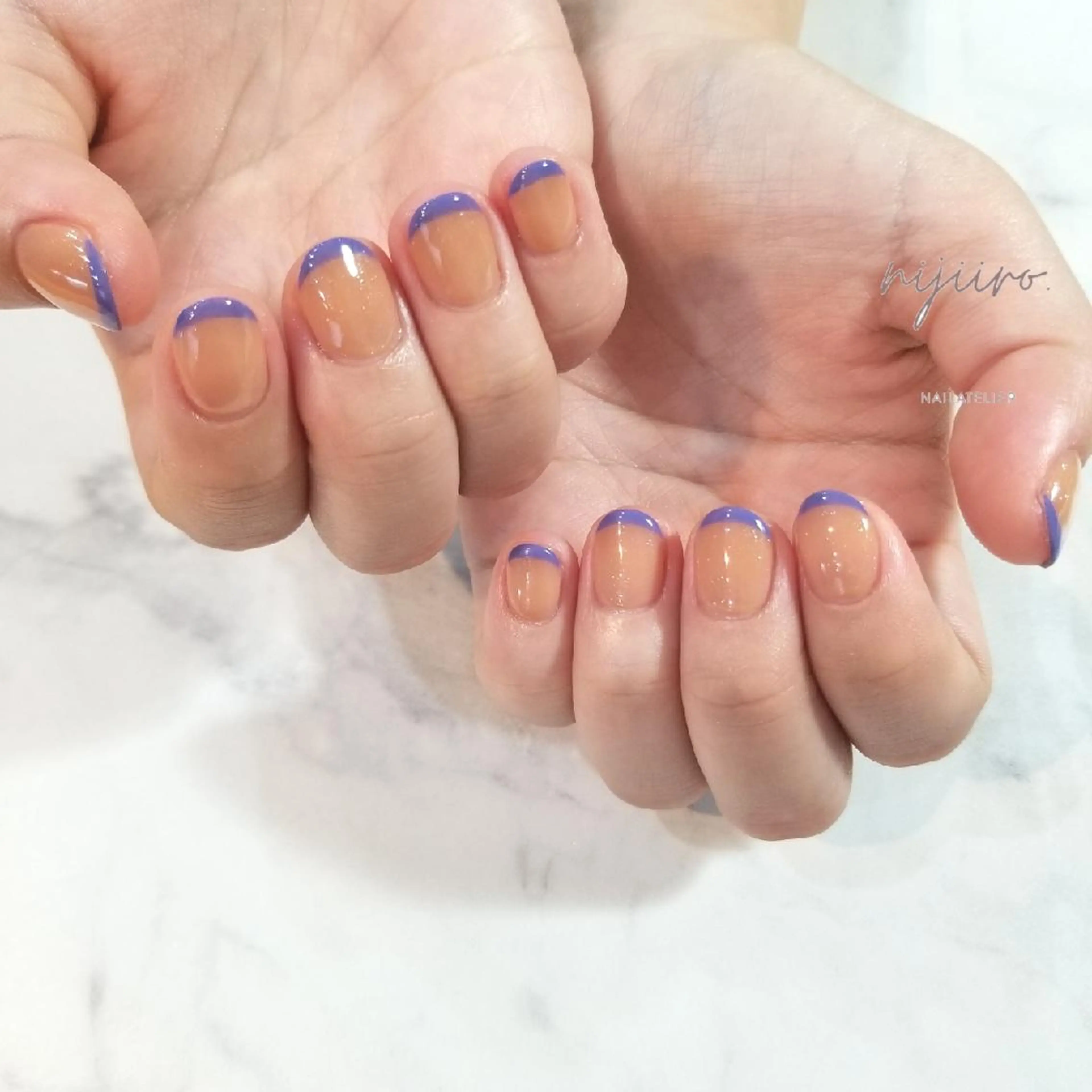 ネイル フレンチネイル ハンドネイル nijiiro🌈 サトウのネイルデザイン