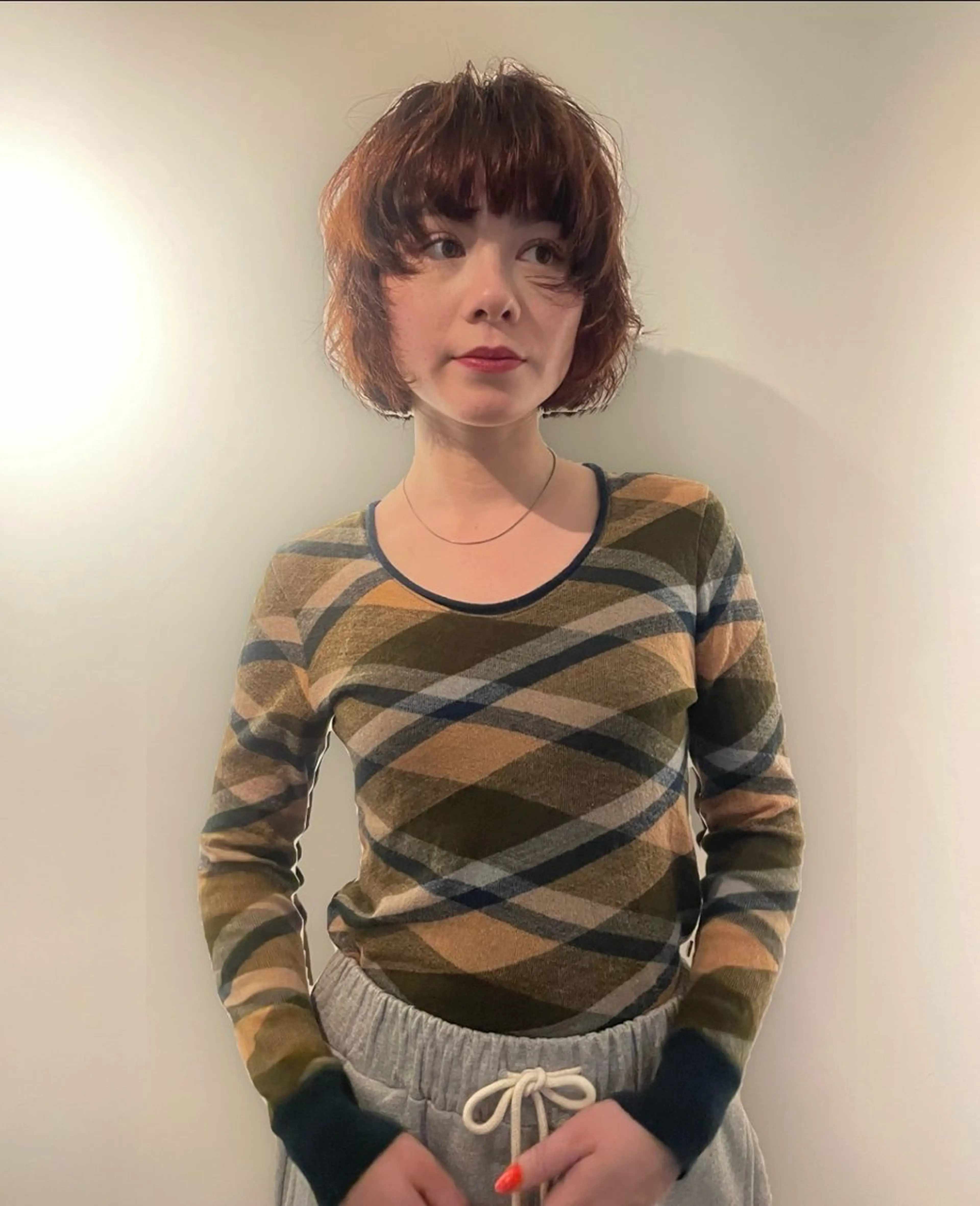 ショート カラー パーマ オレンジ ラフなスタイル 表参道／remiのヘアスタイル