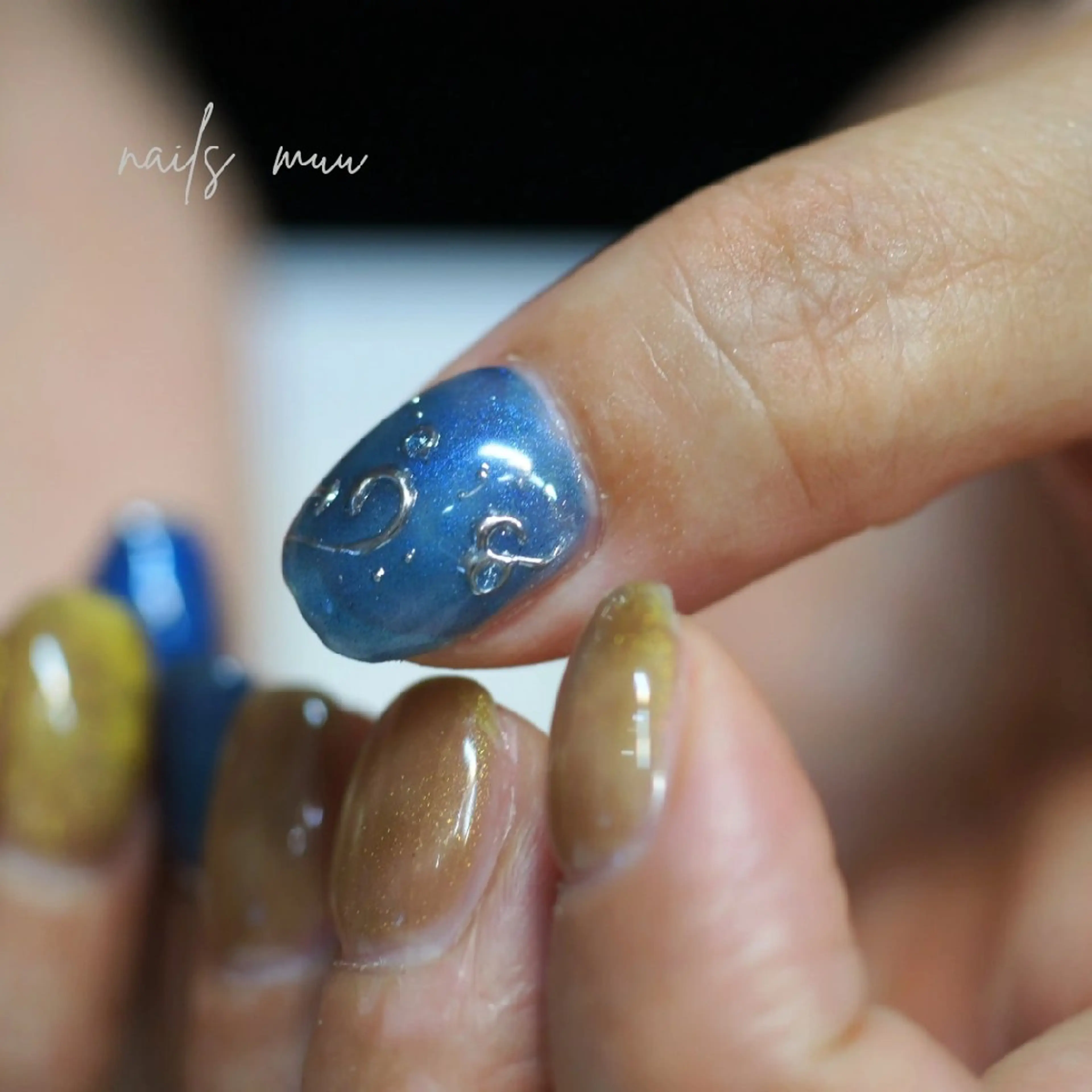 ネイル アートネイル マグネットネイル nails muu まゆのネイルデザイン