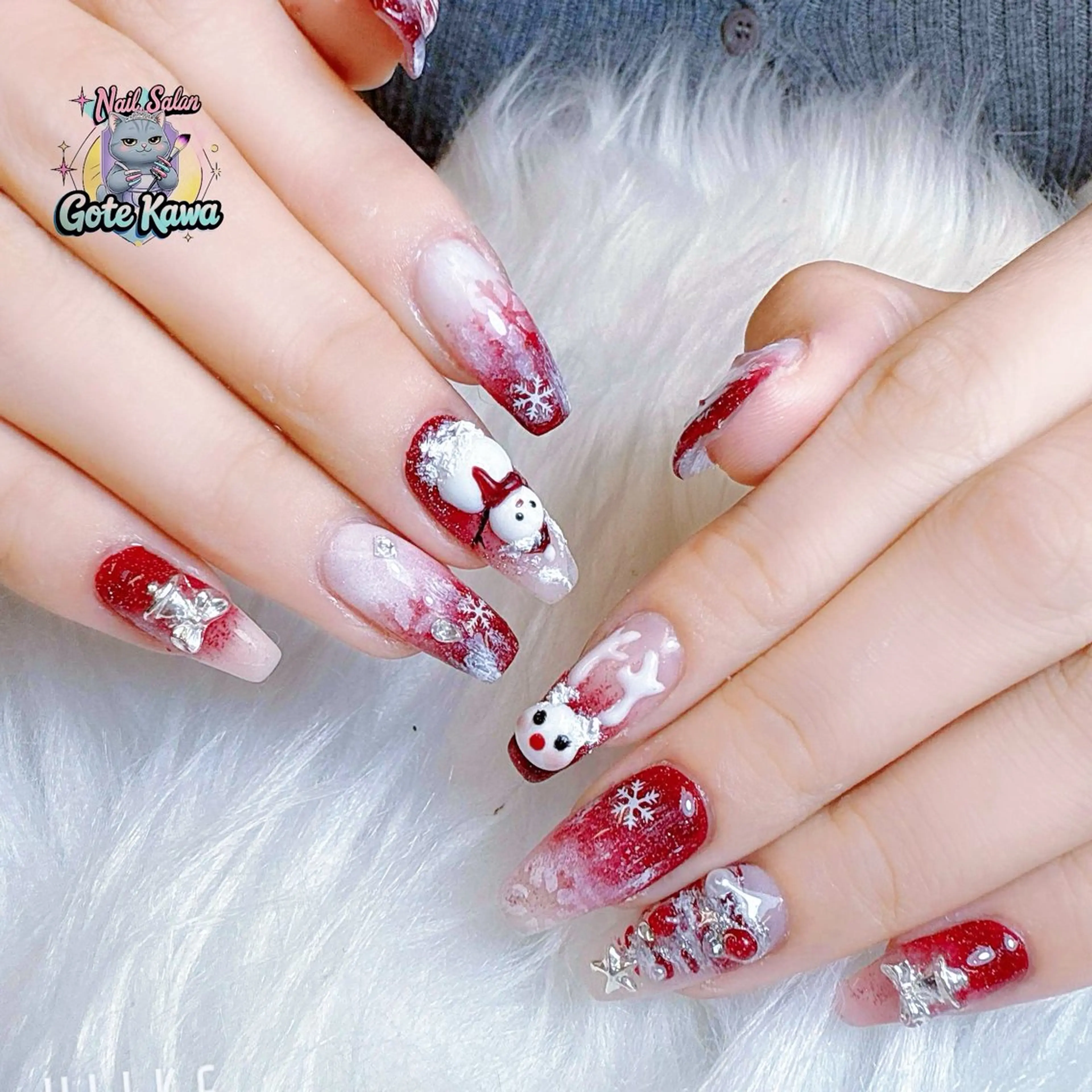 ネイル アートネイル 長さ出し キラキラネイル ピンク リボン ハンドネイル ハンドケア Gote Kawa nail salonのネイルデザイン