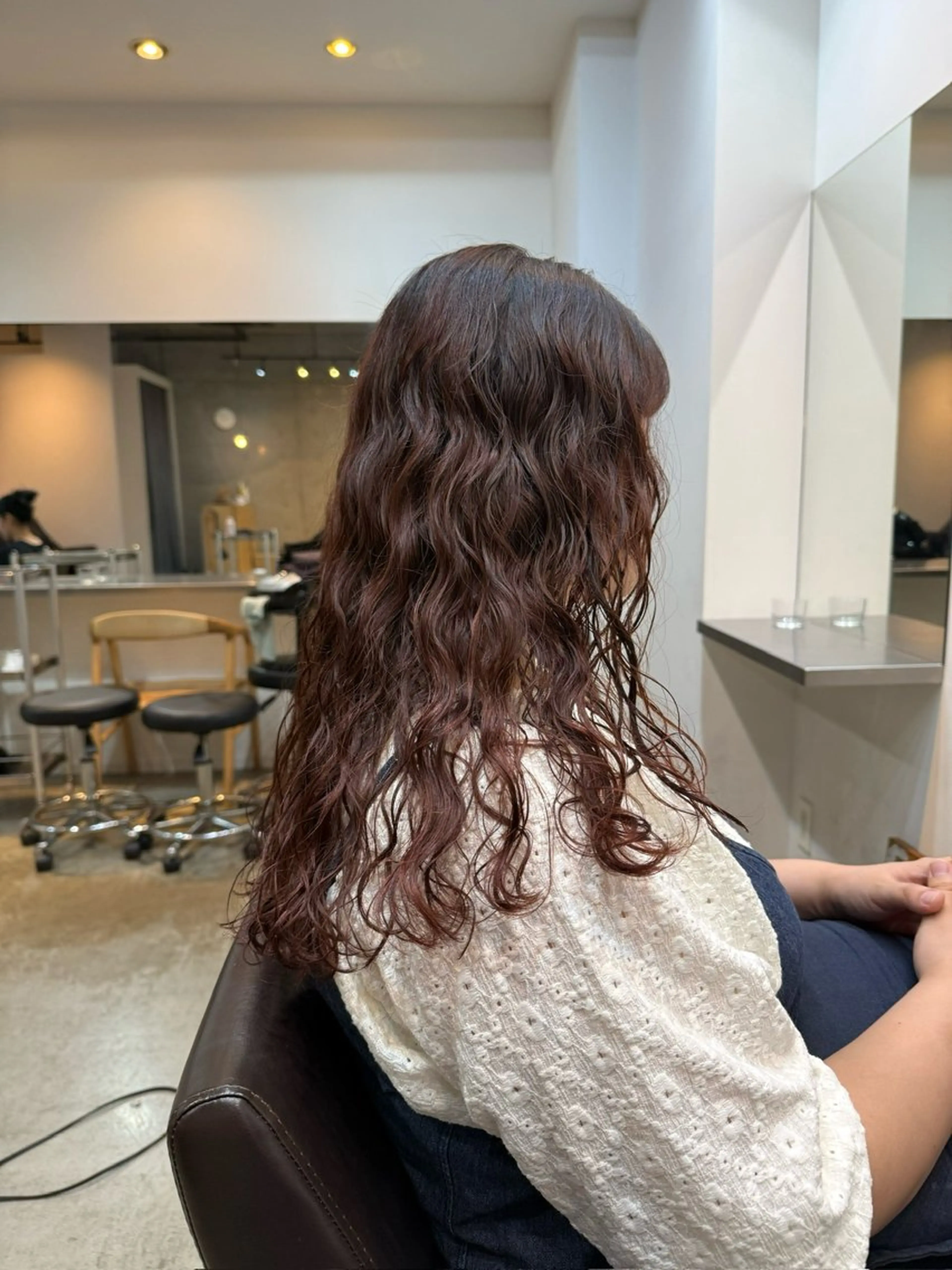 セミロング カット パーマ デジタルパーマ/ ウェーブパーマ/神野のヘアスタイル