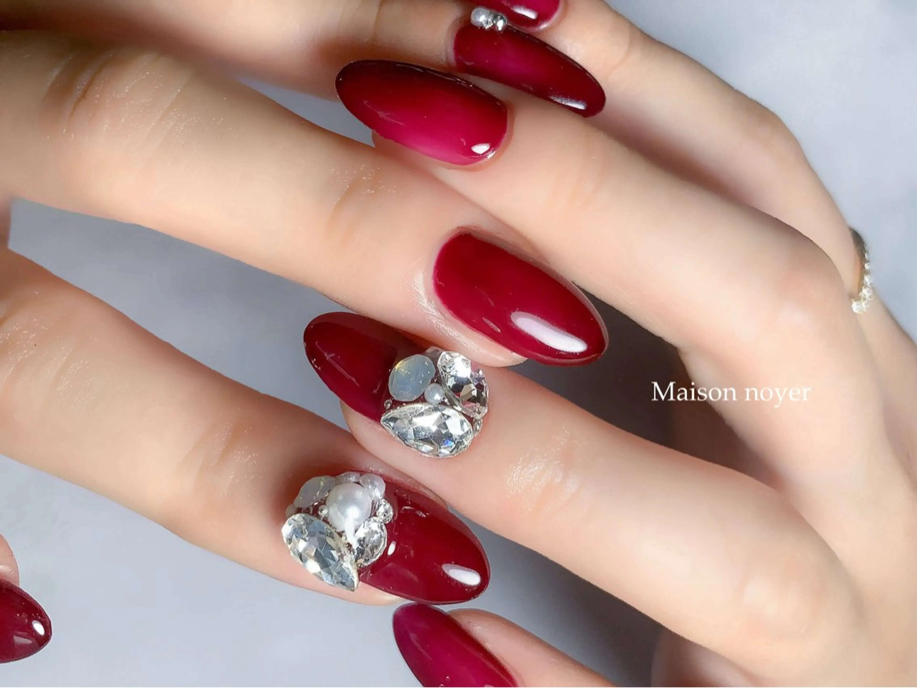 ネイル ストーンネイル ハンドネイル Maison noyerのネイルデザイン