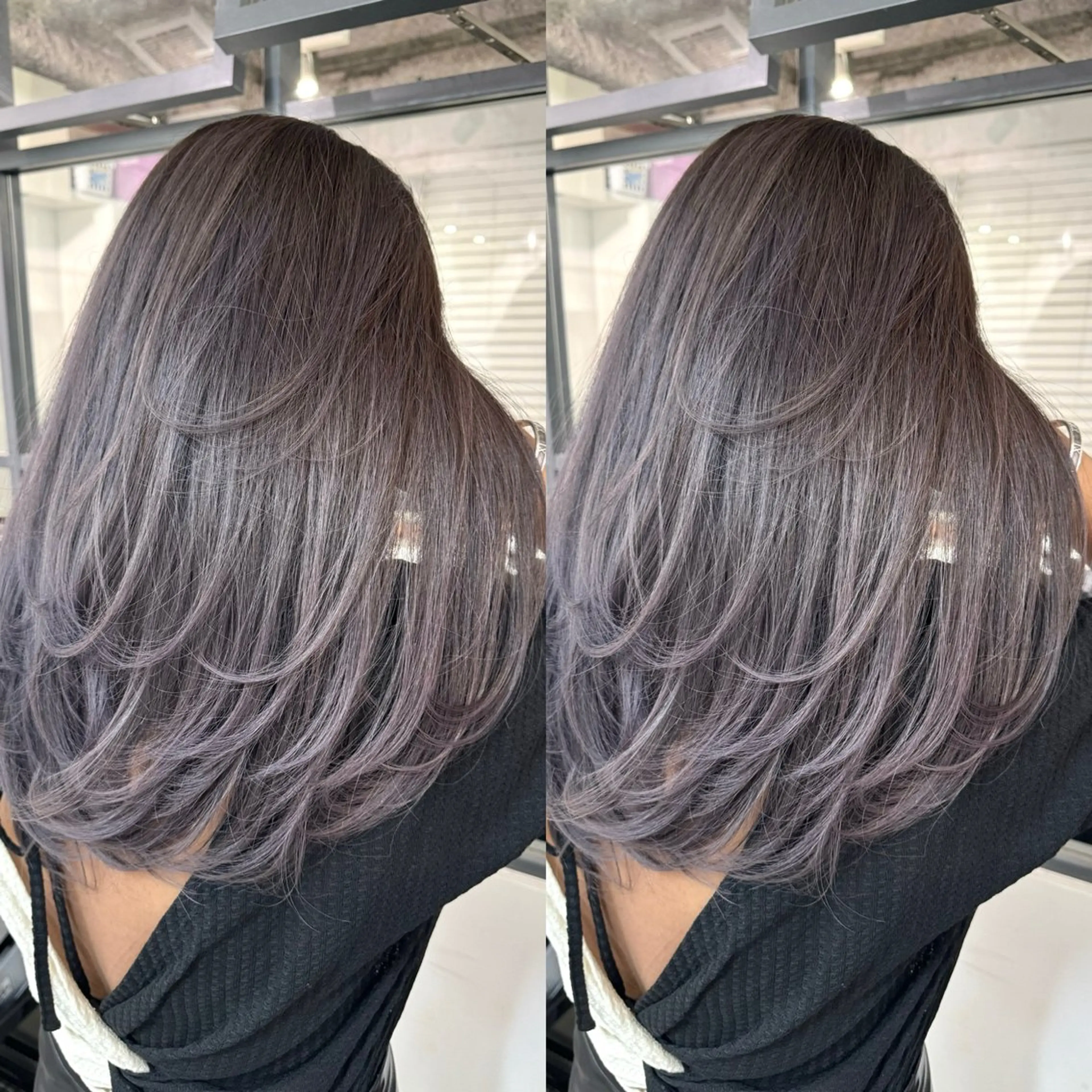 ロング カット ヘアカラー トリートメント バレイヤージュ ボブ🌈ナツヤのヘアスタイル