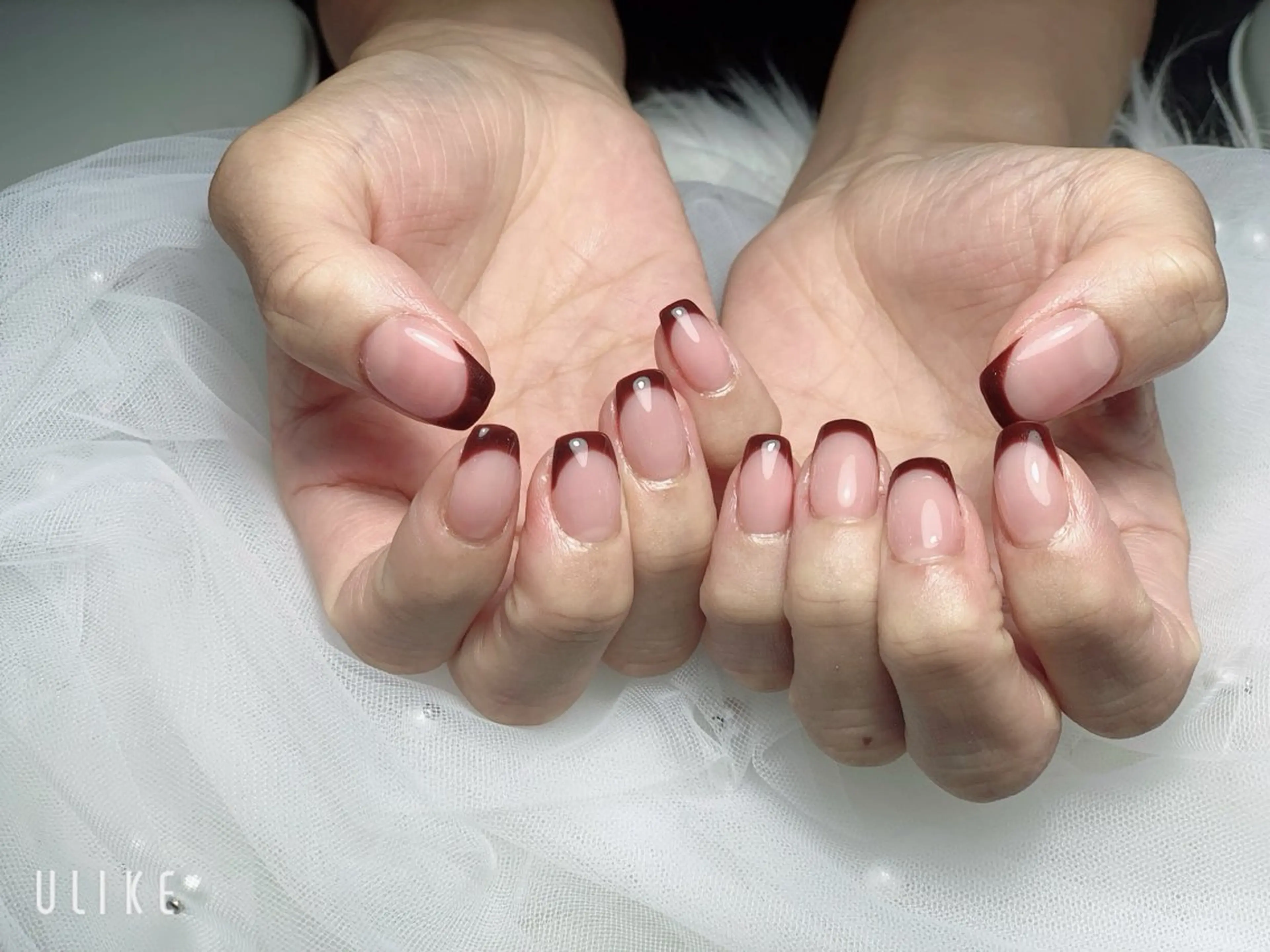 ネイル アートネイル オーロラネイル チークネイル クリアネイル 長さ出し ハンドネイル T. Leeのネイルデザイン