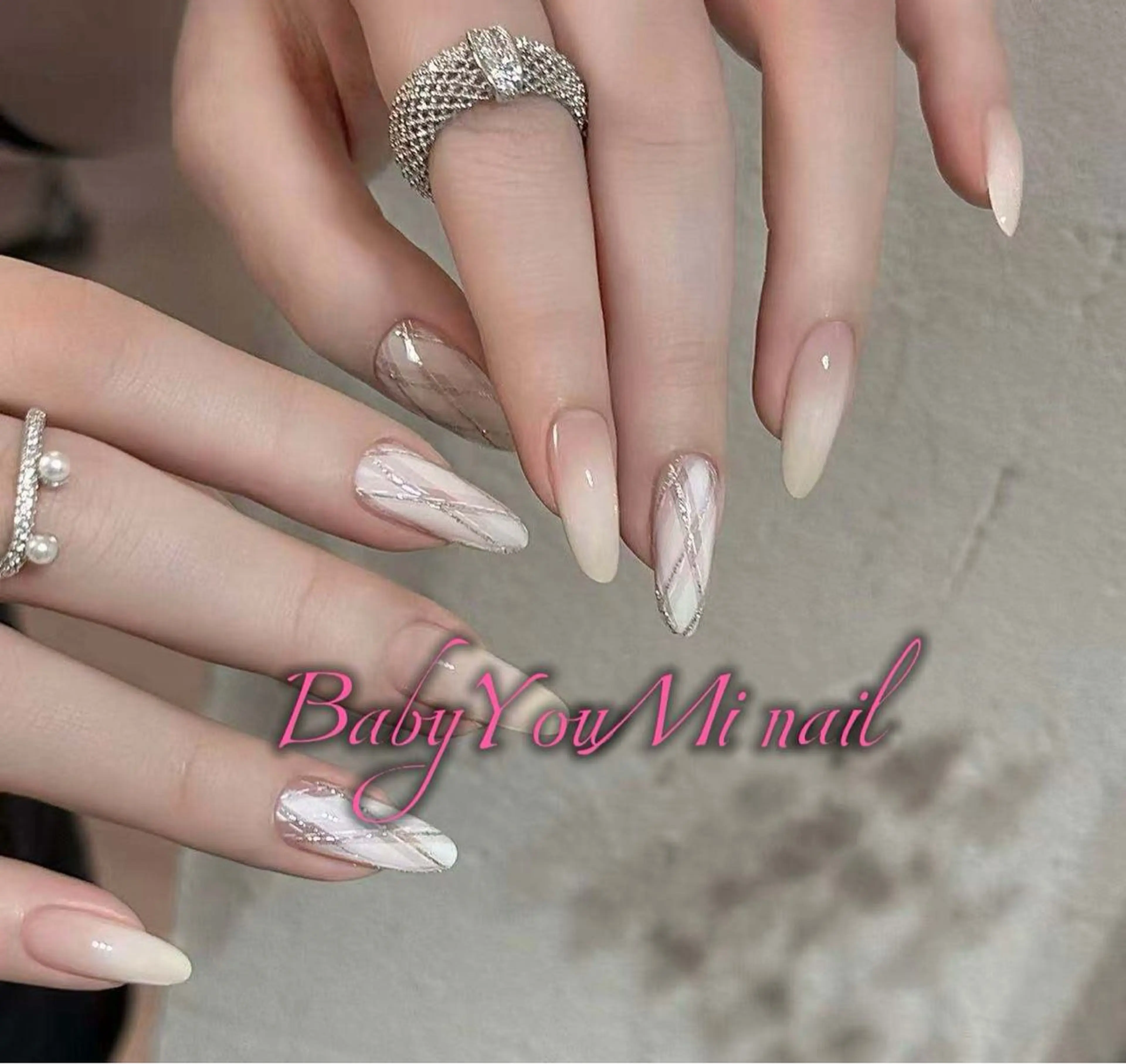 ネイル オーロラネイル チークネイル 成人式 フットネイル フレンチネイル ハンドネイル BabyYouMi nailのネイルデザイン