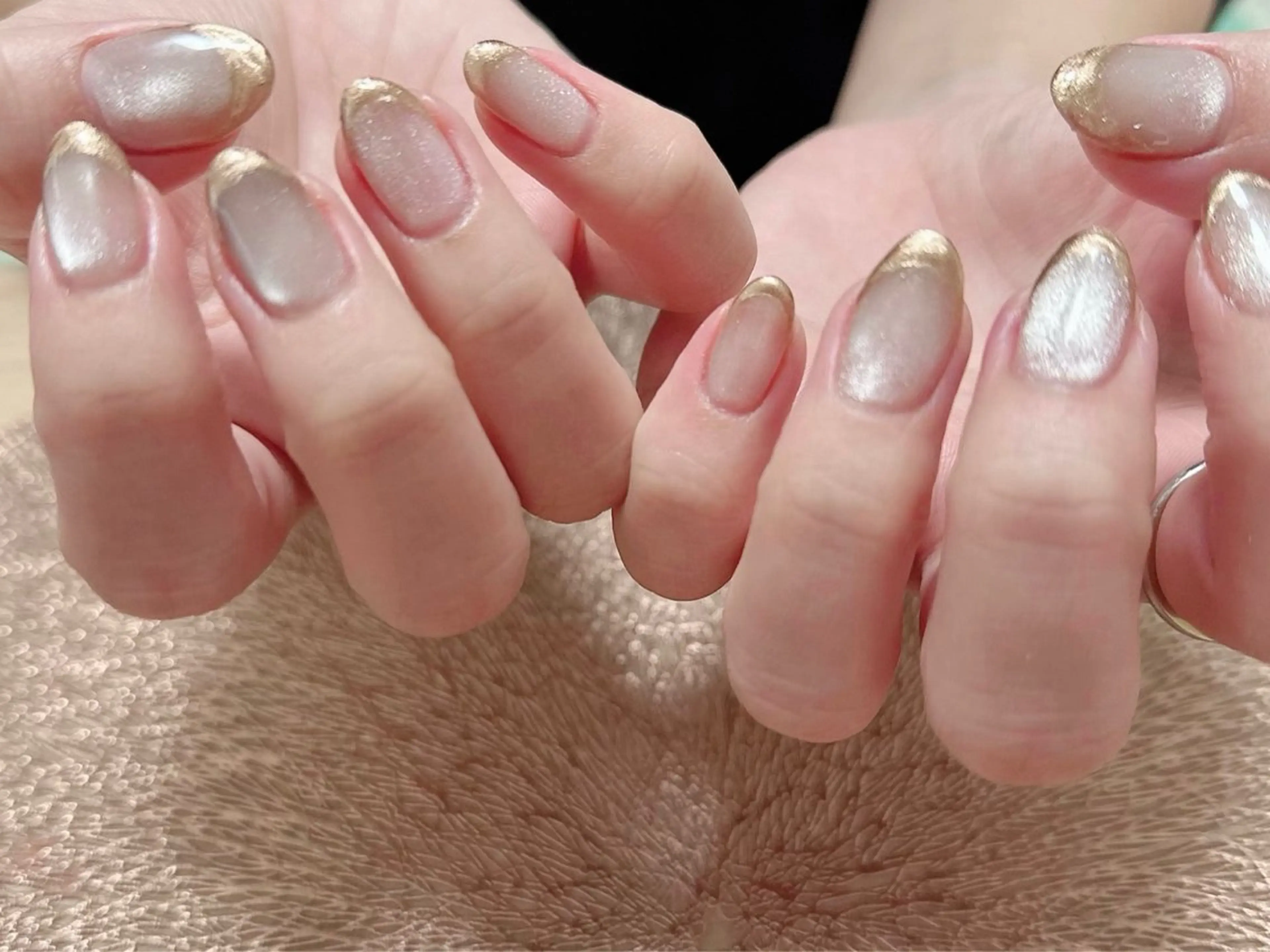 ネイル フレンチネイル マグネットネイル マグネットフレンチ Beauty Salon LUMIAS <ビューティーサロン ルミアス>所属・LUMIAS 🪽 Miyuki.のネイルデザイン