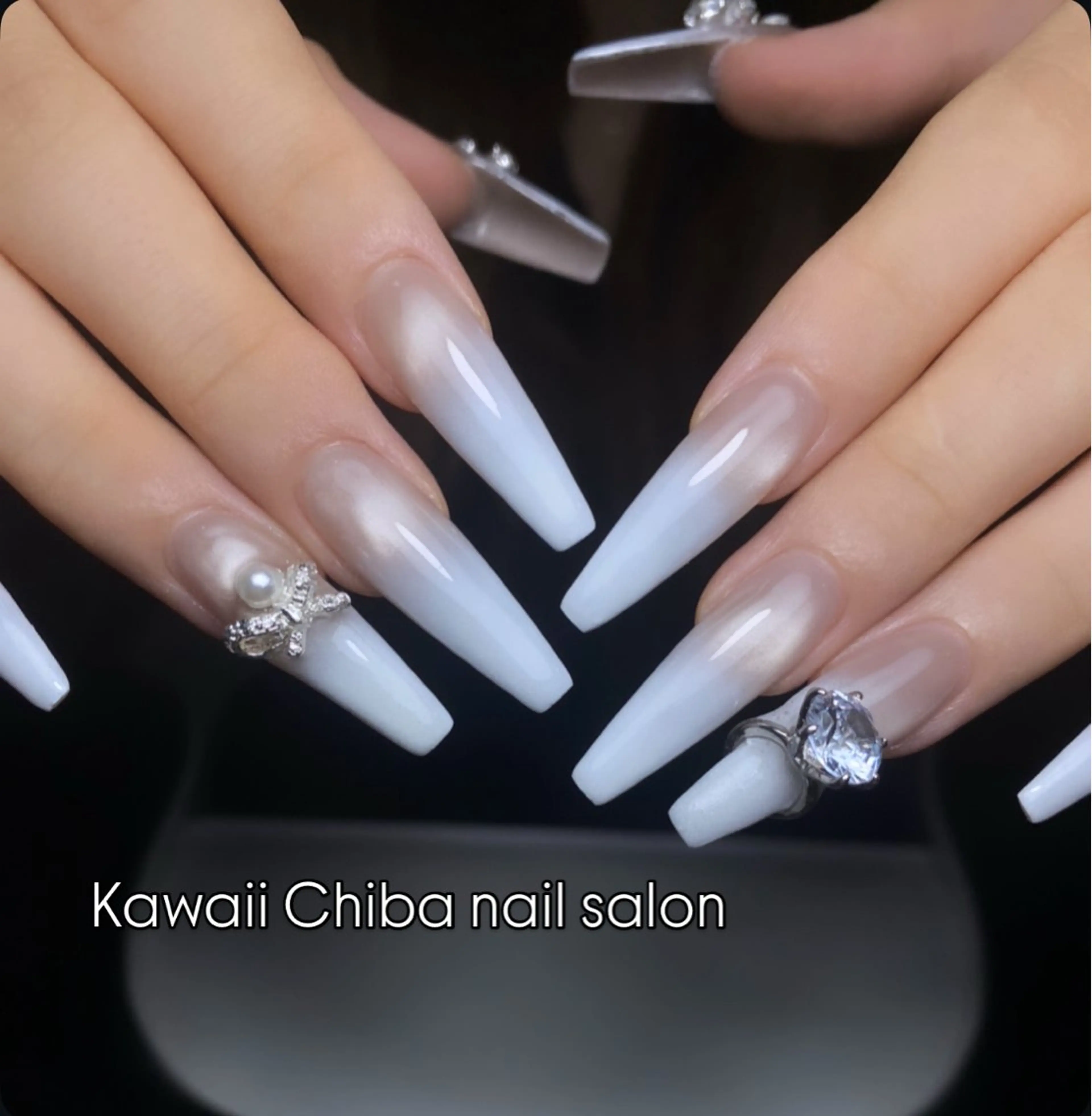 ネイル 長さ出し フレンチネイル ジェルネイル ガーリー 韓国ネイル Kawaii Chiba nailのネイルデザイン