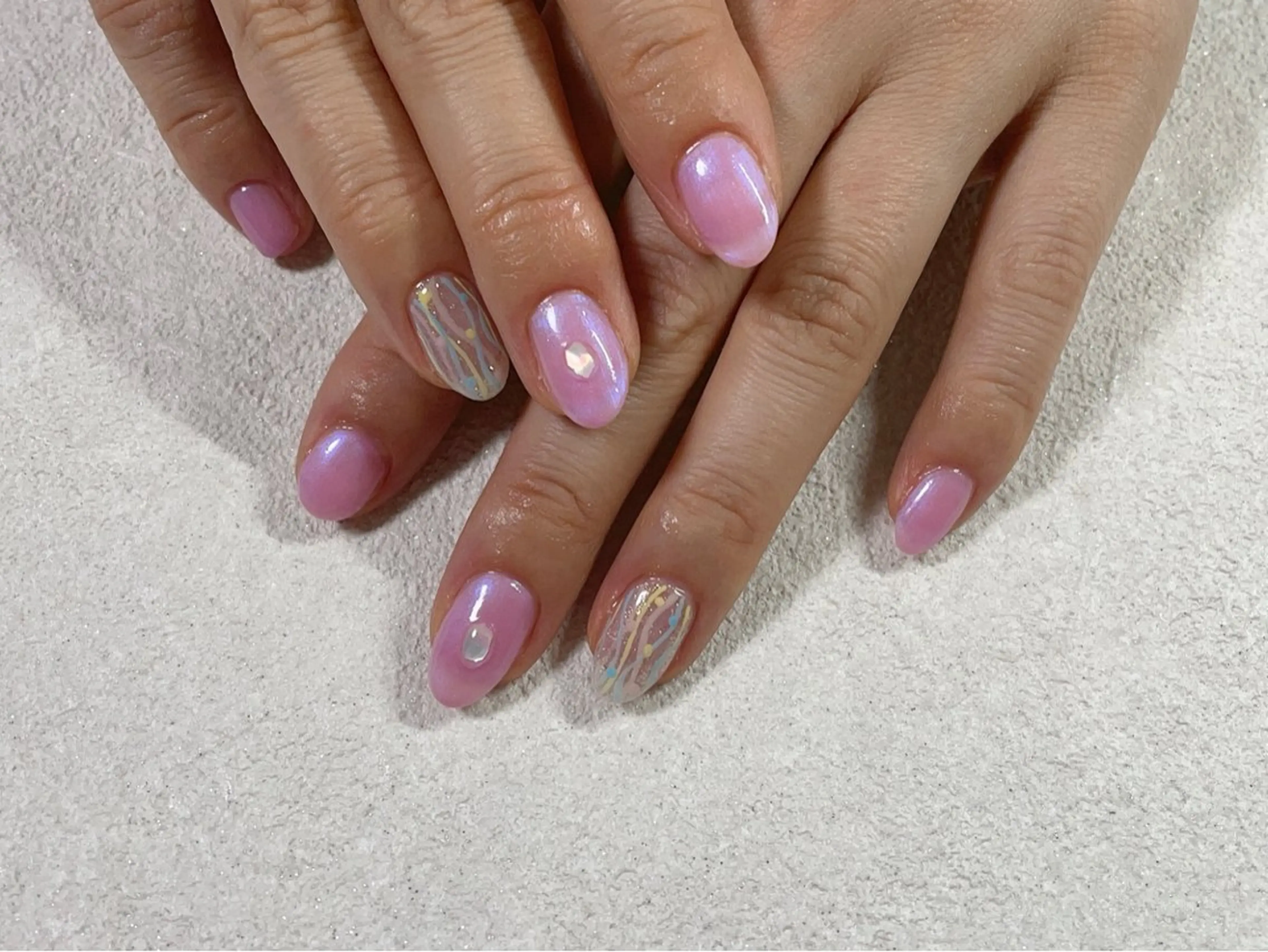 ネイル オーロラネイル フラワーネイル フットネイル フレンチネイル ジェルネイル kikinail 溝の口のネイルデザイン