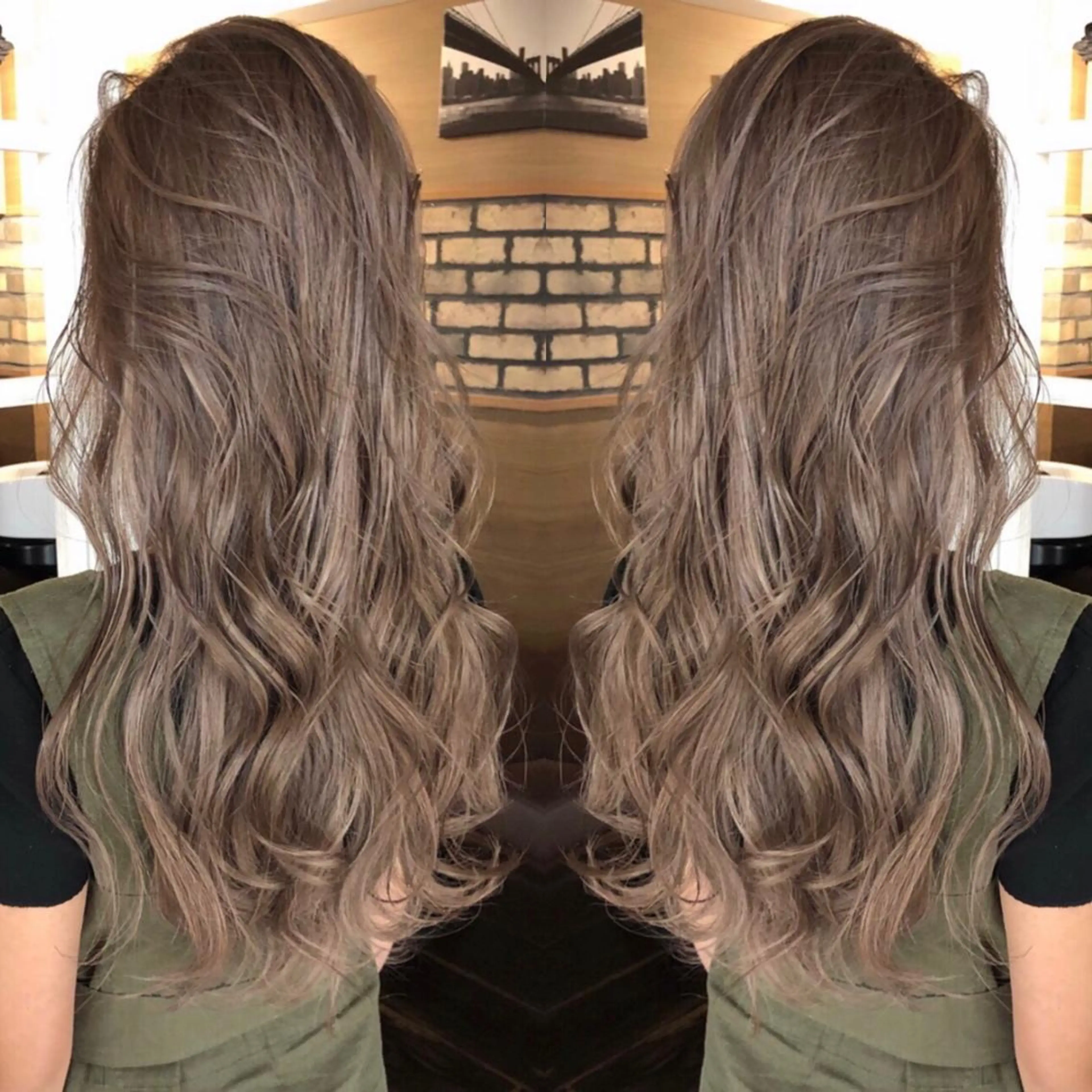 セミロング カラー 🌈プルエクステ& ハイトーン🌈関飛鳥のヘアスタイル