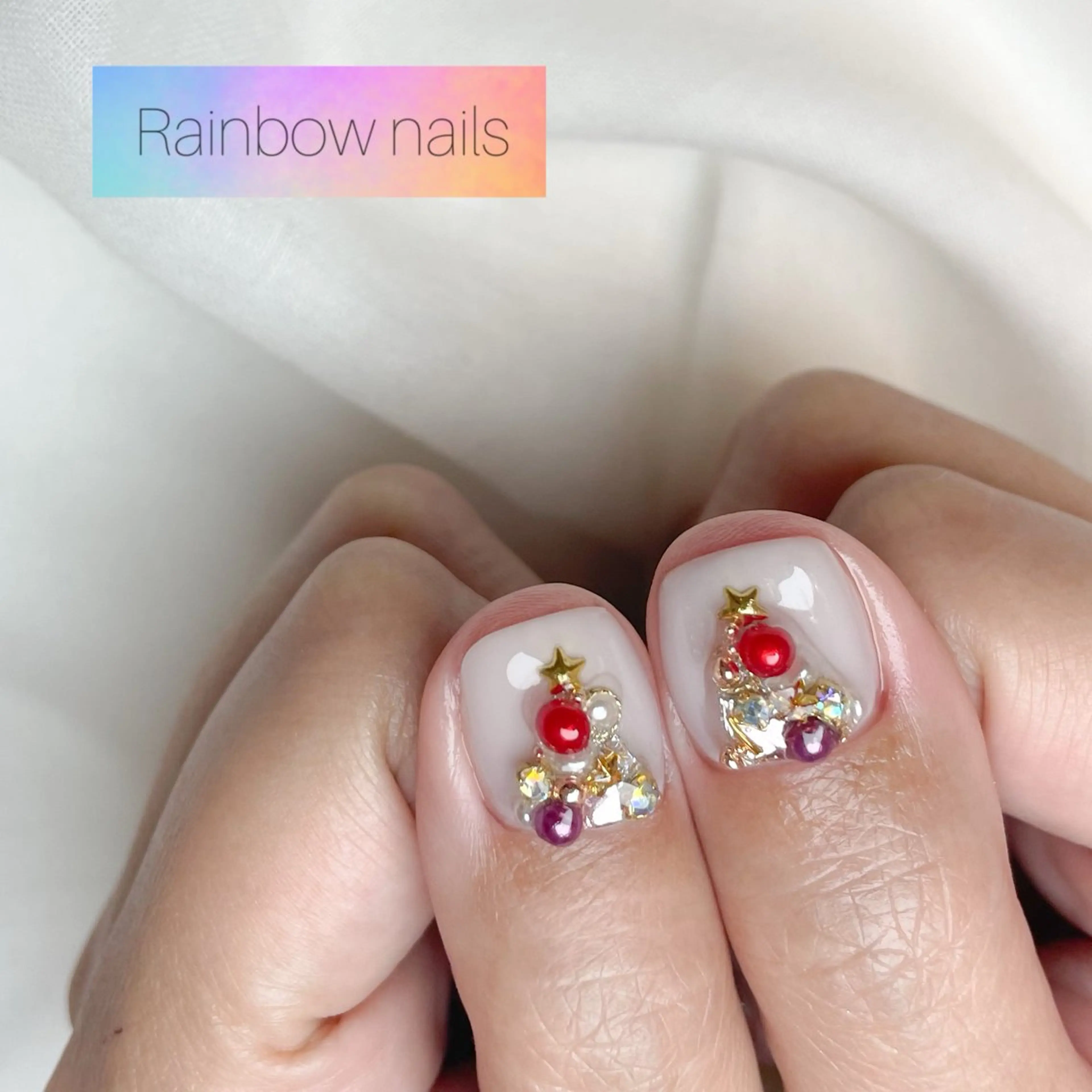 ネイル Rainbow nailsくろちゃんのネイルデザイン