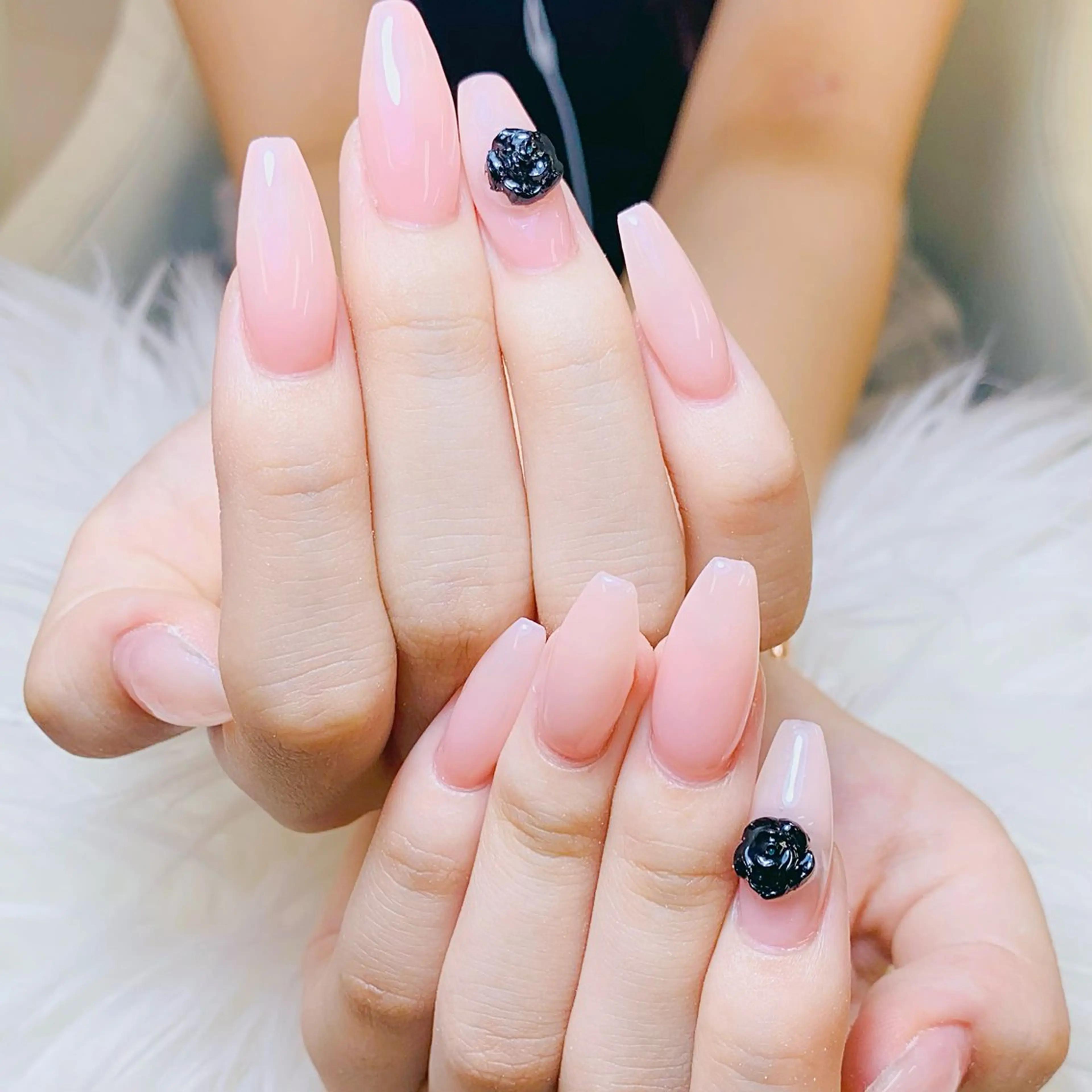 ネイル チークネイル 長さ出し フラッシュネイル フレンチネイル グラデーション ハンドネイル AN NAIL SALONのネイルデザイン