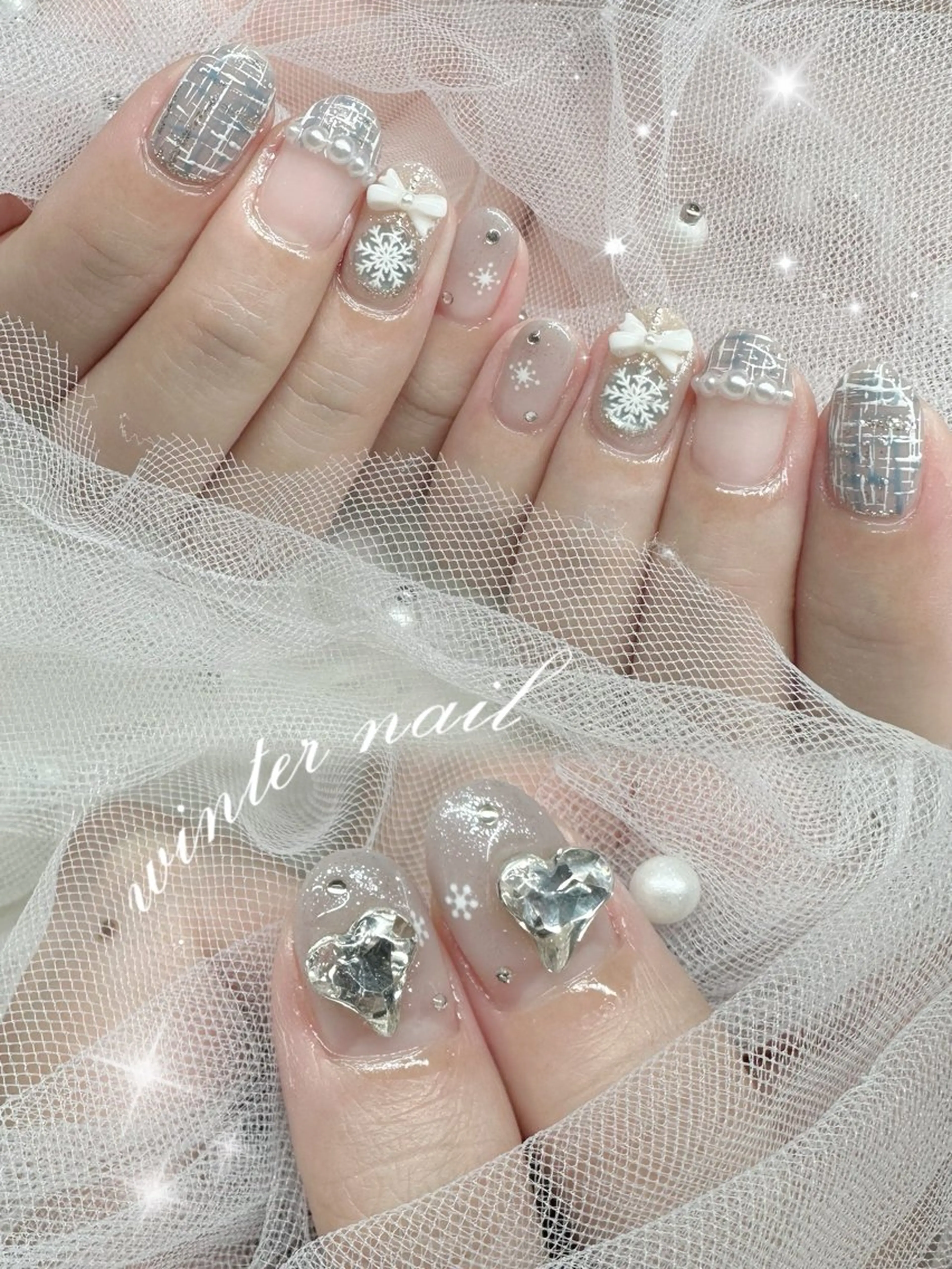 ネイル ハンドネイル NON🎀韓国 シンプルワンホン🎀のネイルデザイン