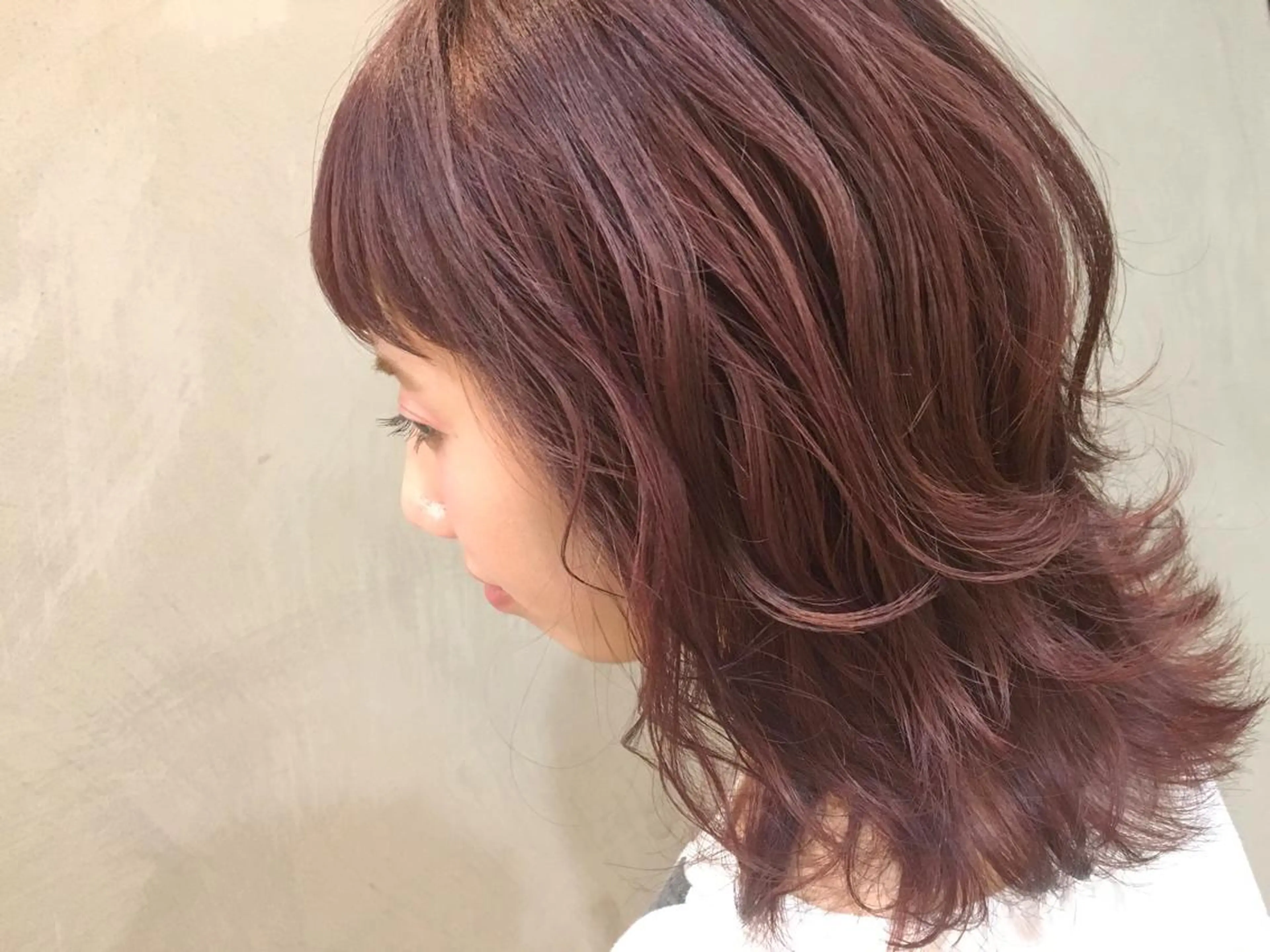 ミディアム カラー パーマ ピンクカラー ウルフカット 🩷🍭中津・梅田 エリア🍬💜のヘアスタイル