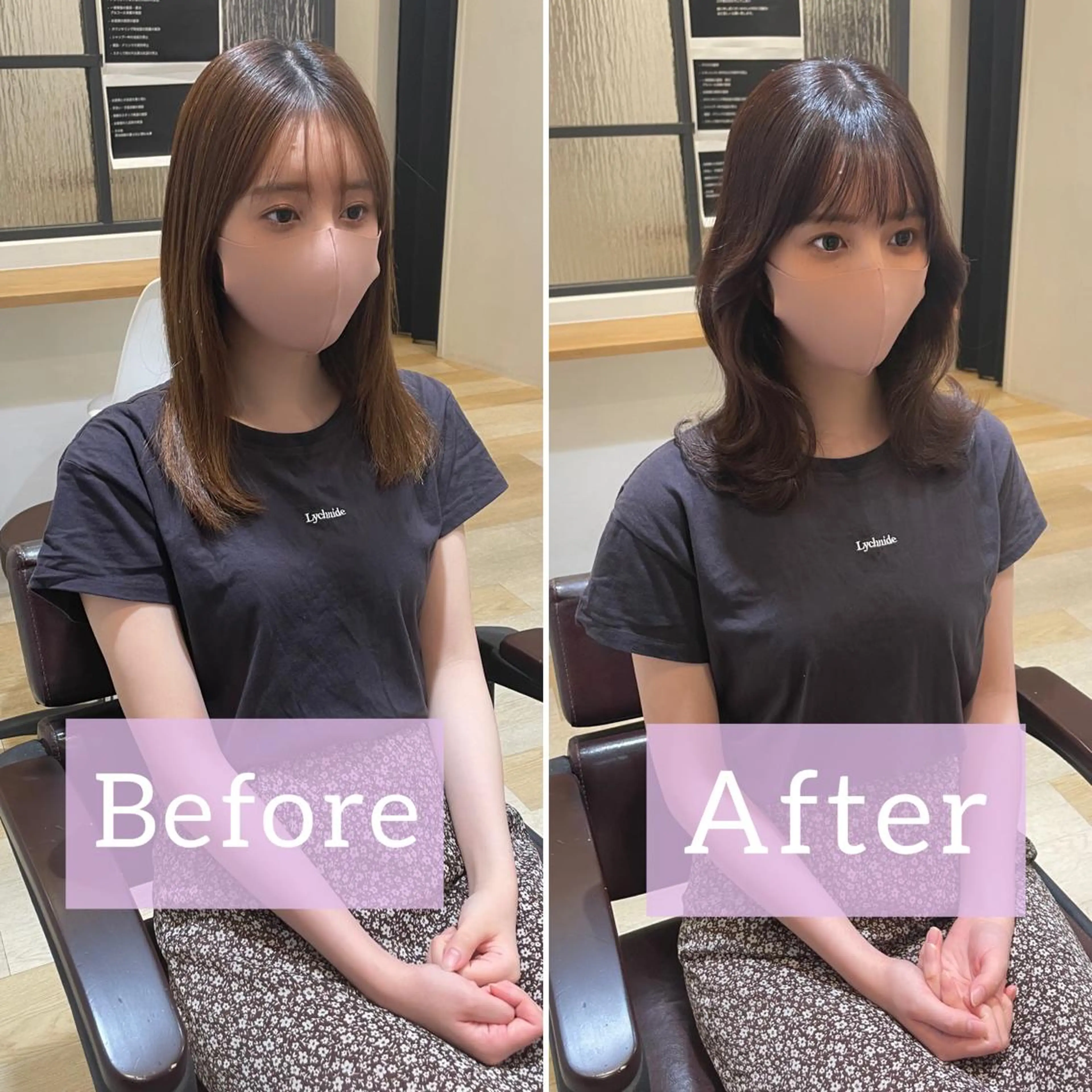 ミディアム くびれヘア 韓国風ヘア LOMA🇰🇷 銀座クボタのヘアスタイル