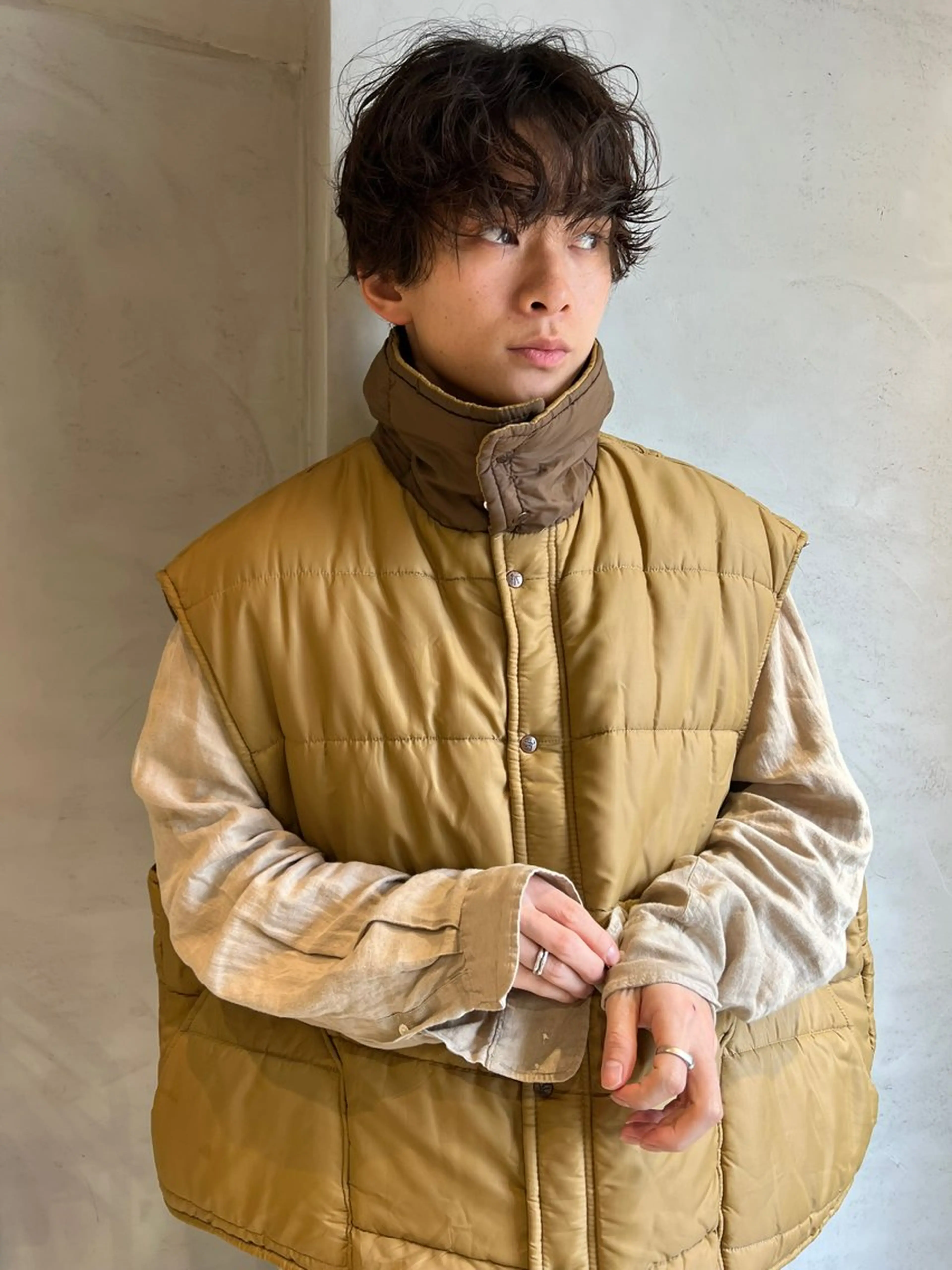 ミディアム ミディアムパーマ タナカ レイのヘアスタイル