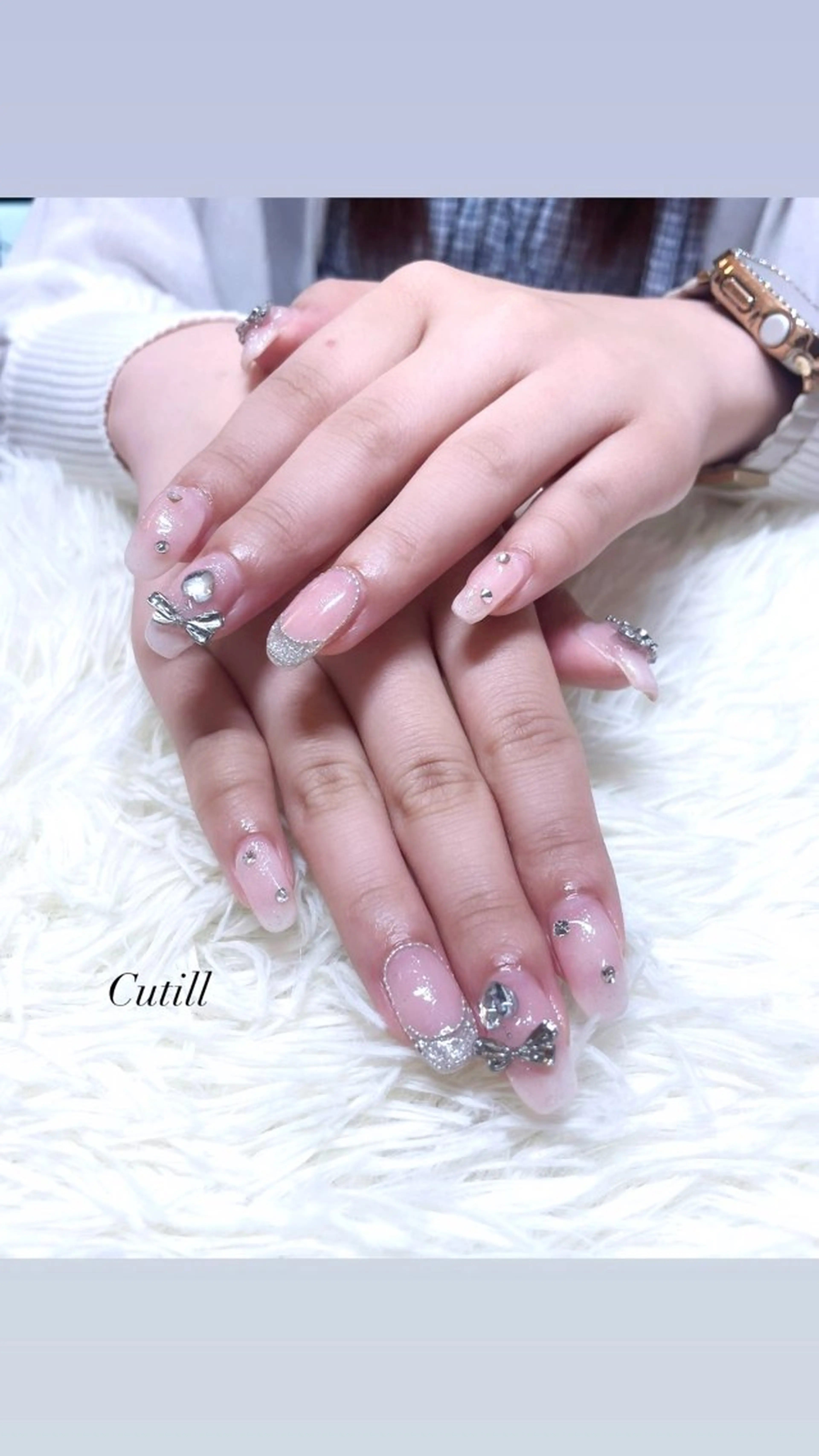 ネイル アートネイル キラキラネイル ピンク feel.a ‎もえ‎のネイルデザイン