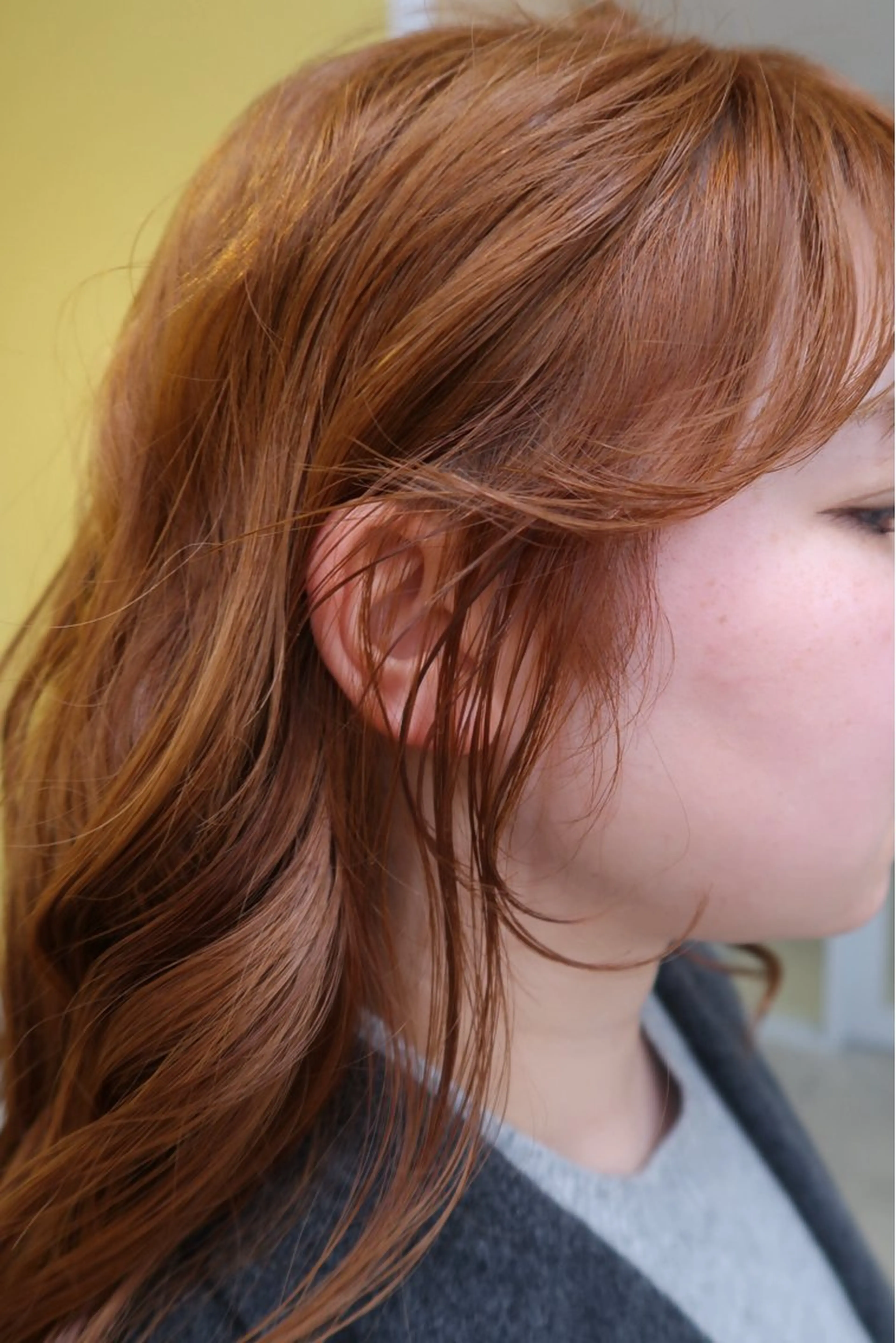 セミロング カラー 顔周りカット カット 平松 サラのヘアスタイル