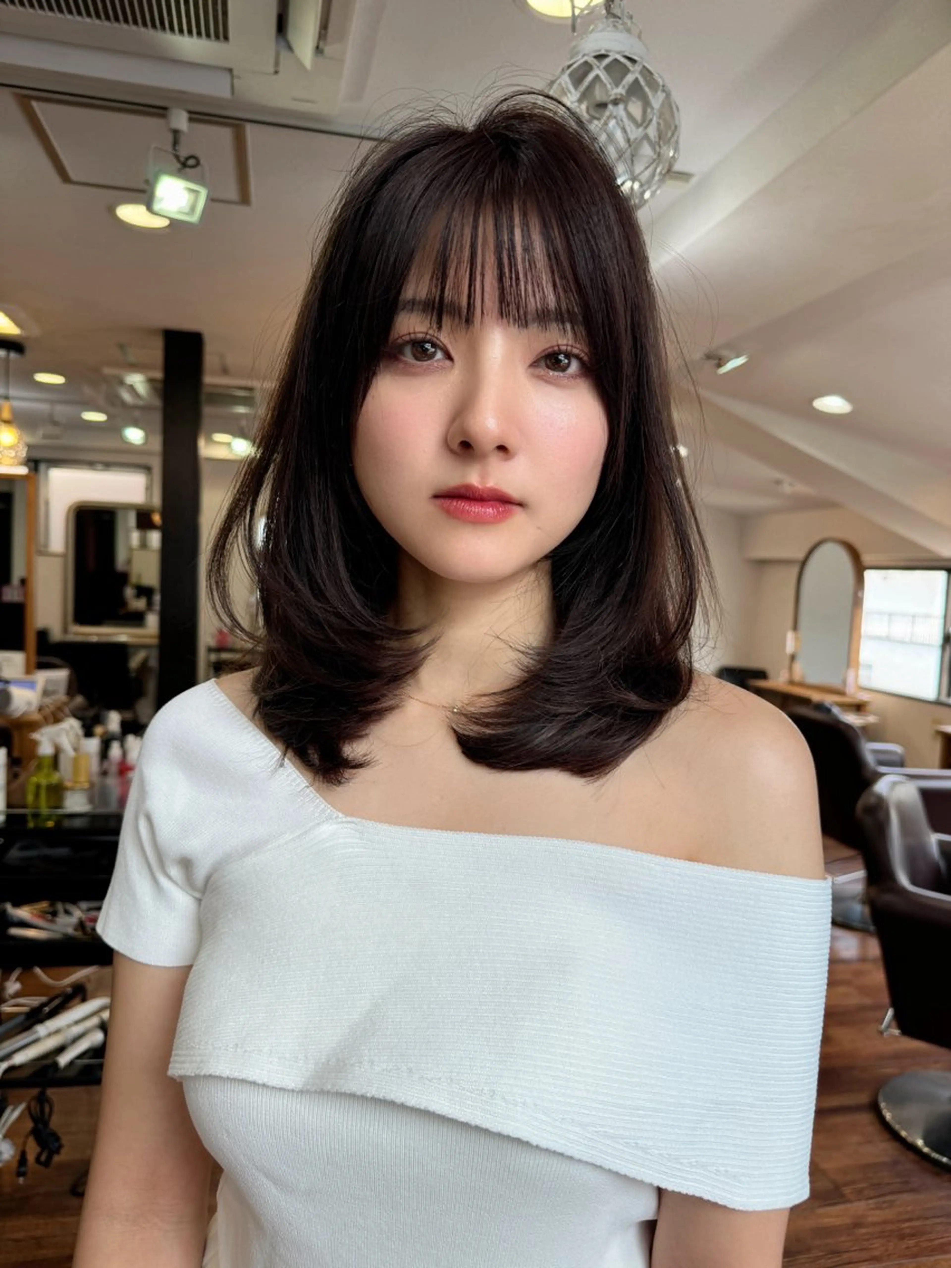 セミロング カラー パーマ 似合わせレイヤー 🇰🇷荒木洋文のヘアスタイル