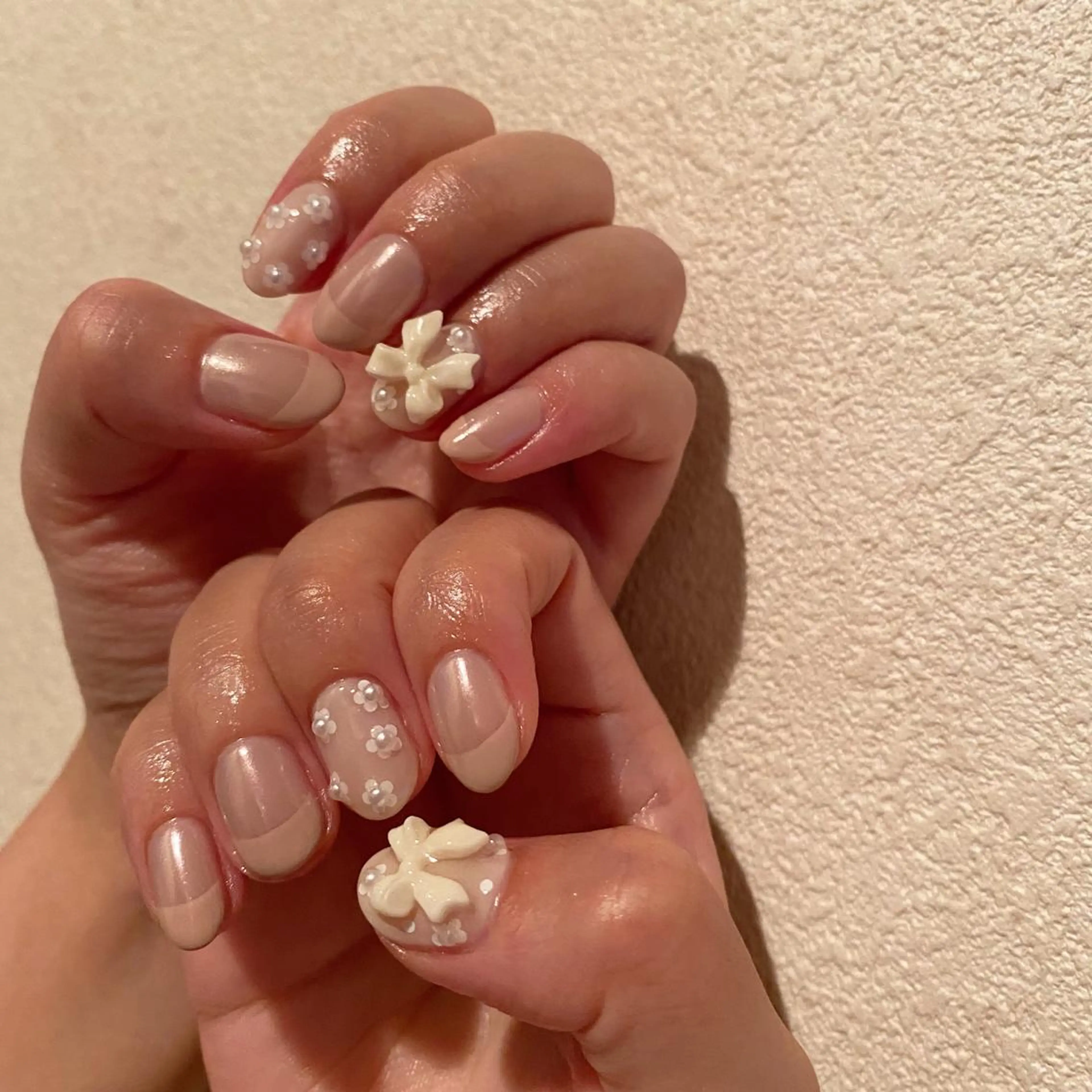 ネイル 持ち込み リボン lcoco nailのネイルデザイン