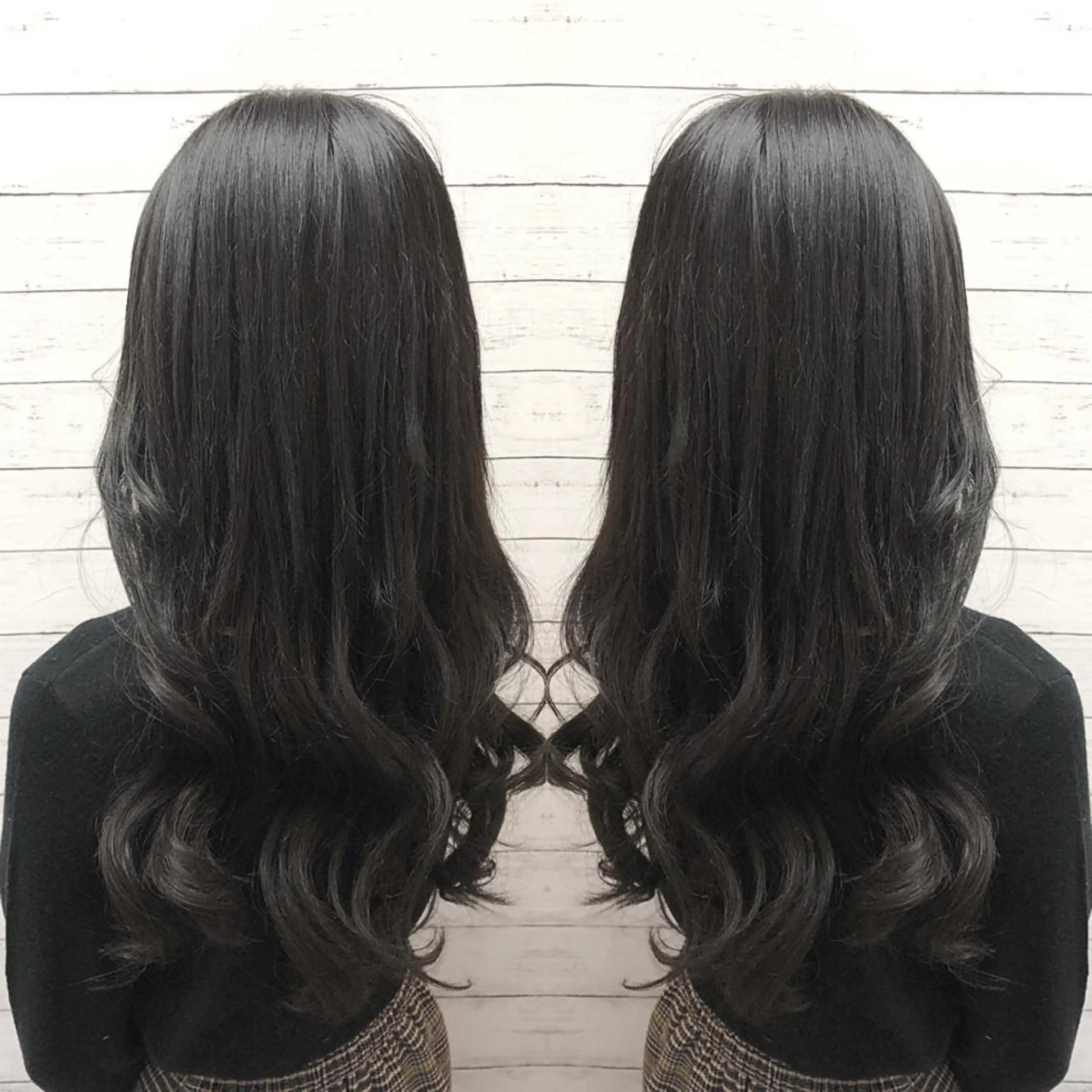 ミディアム カラー カット エクステ ヘアセット 韓国ヘア🤍髪質改善 🇰🇷AKANEのヘアスタイル