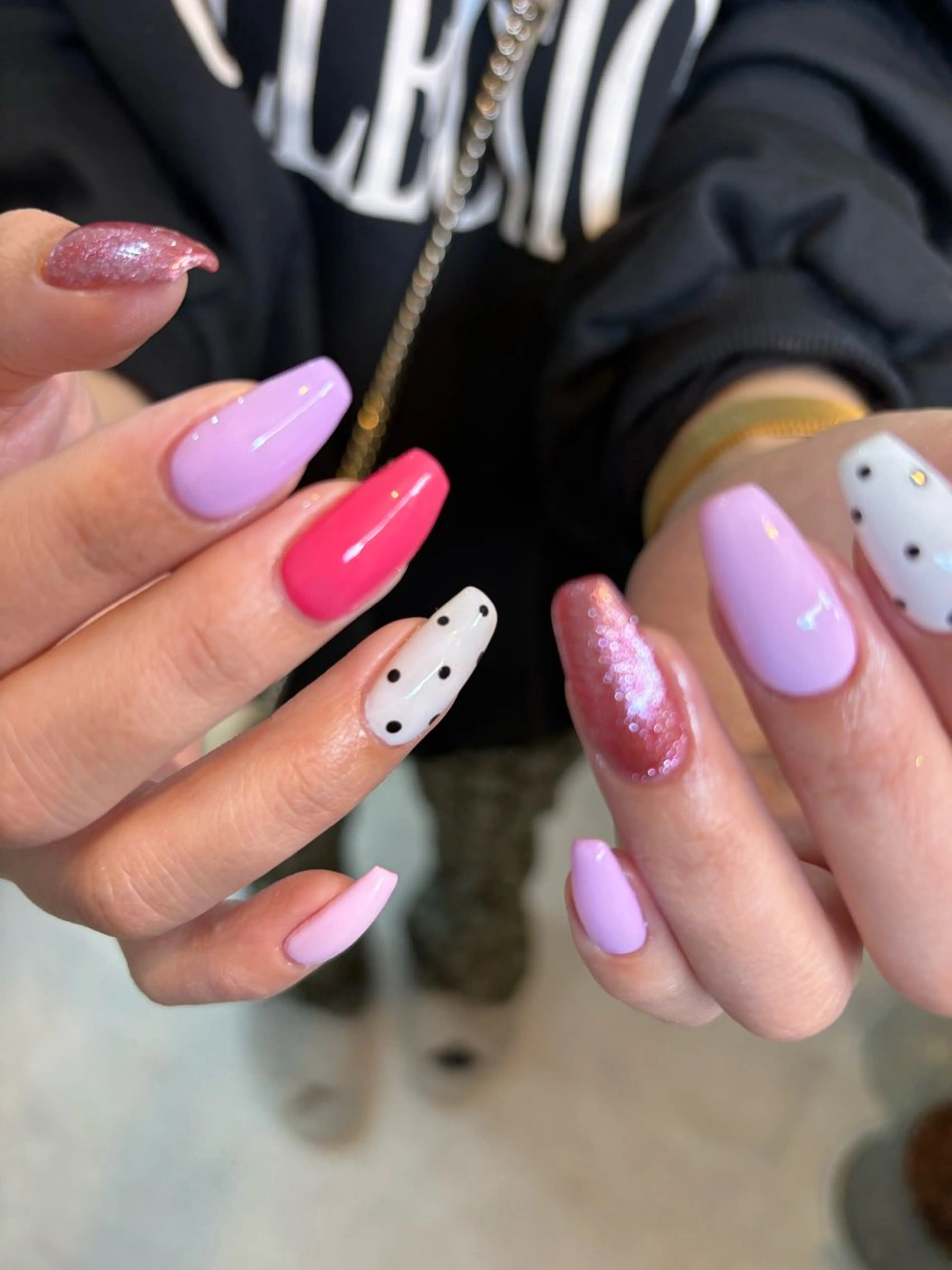 ネイル ドット ピンク nué nail 【halu】のネイルデザイン