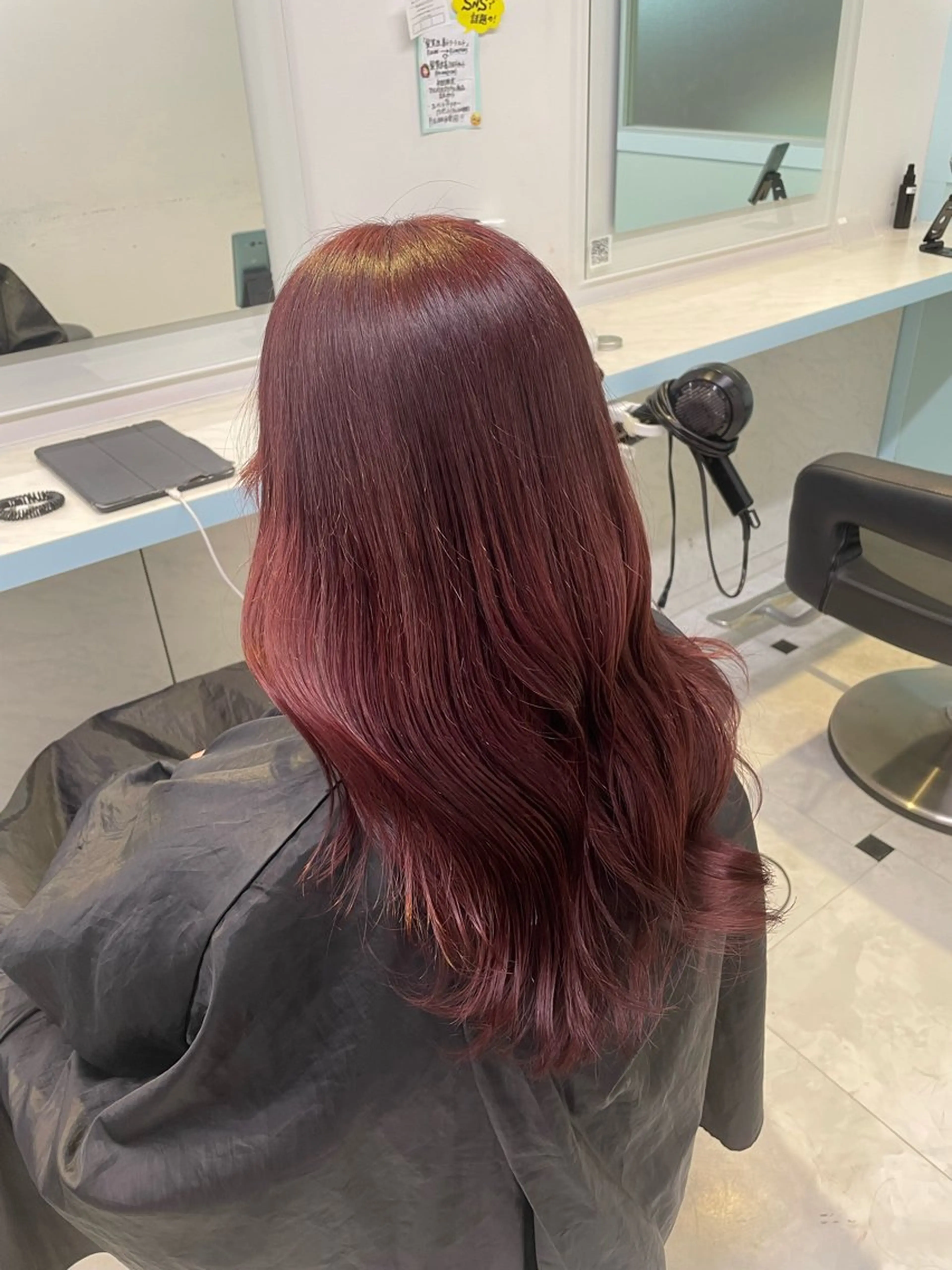 セミロング カラー ヘアアレンジ 🇰🇷韓流暖色ヘア 🍒saaya🍒のヘアスタイル