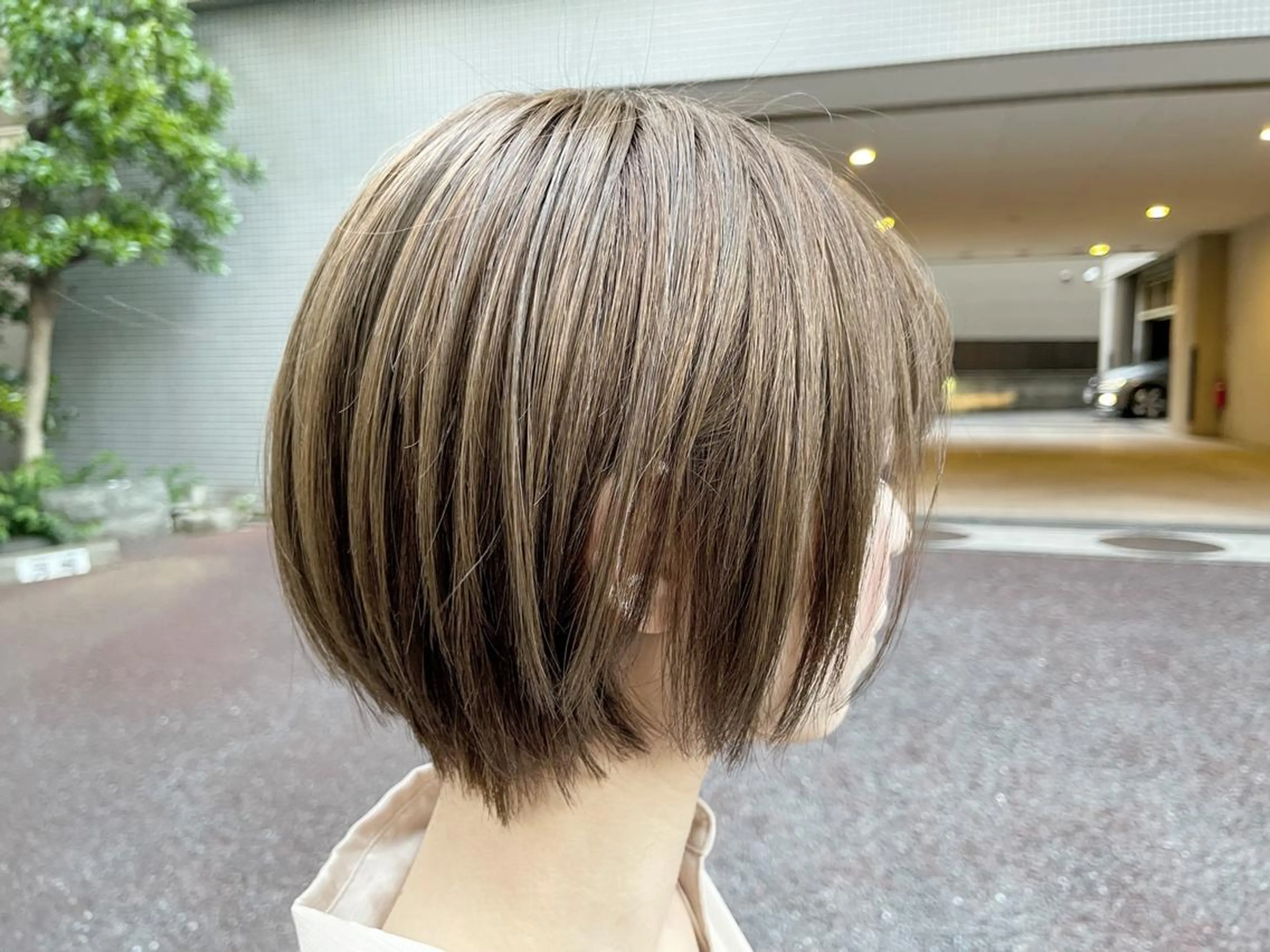 ショート カラー アディクシーカラー ベージュカラー デザインカラー フォギーベージュ オリーブベージュ N° emirai 溝の口のヘアスタイル