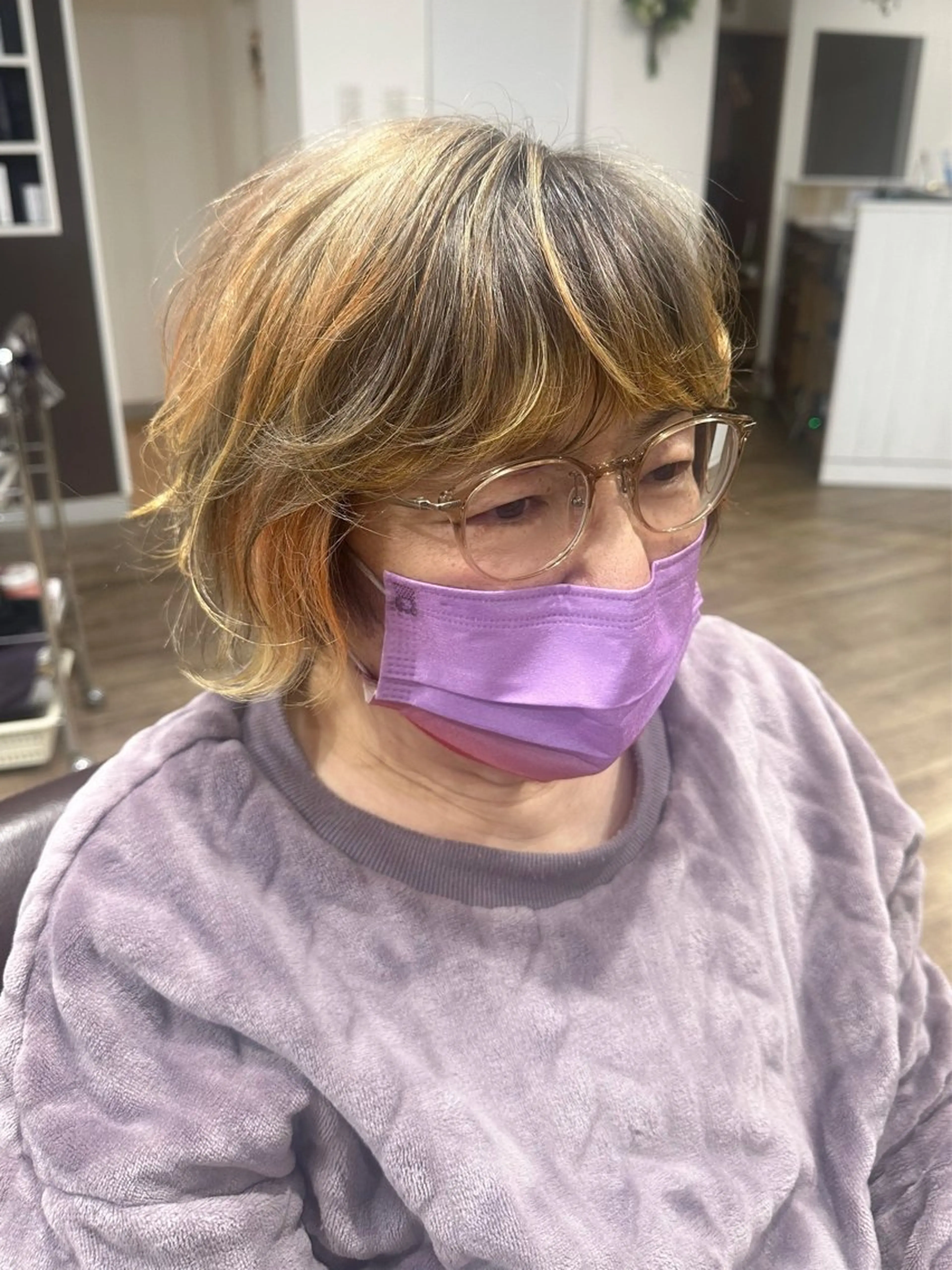 ショート イエローカラー VIVIE【ヴィヴィ】所属・髪質改善/韓国風 レイヤー/田村祐樹のヘアスタイル