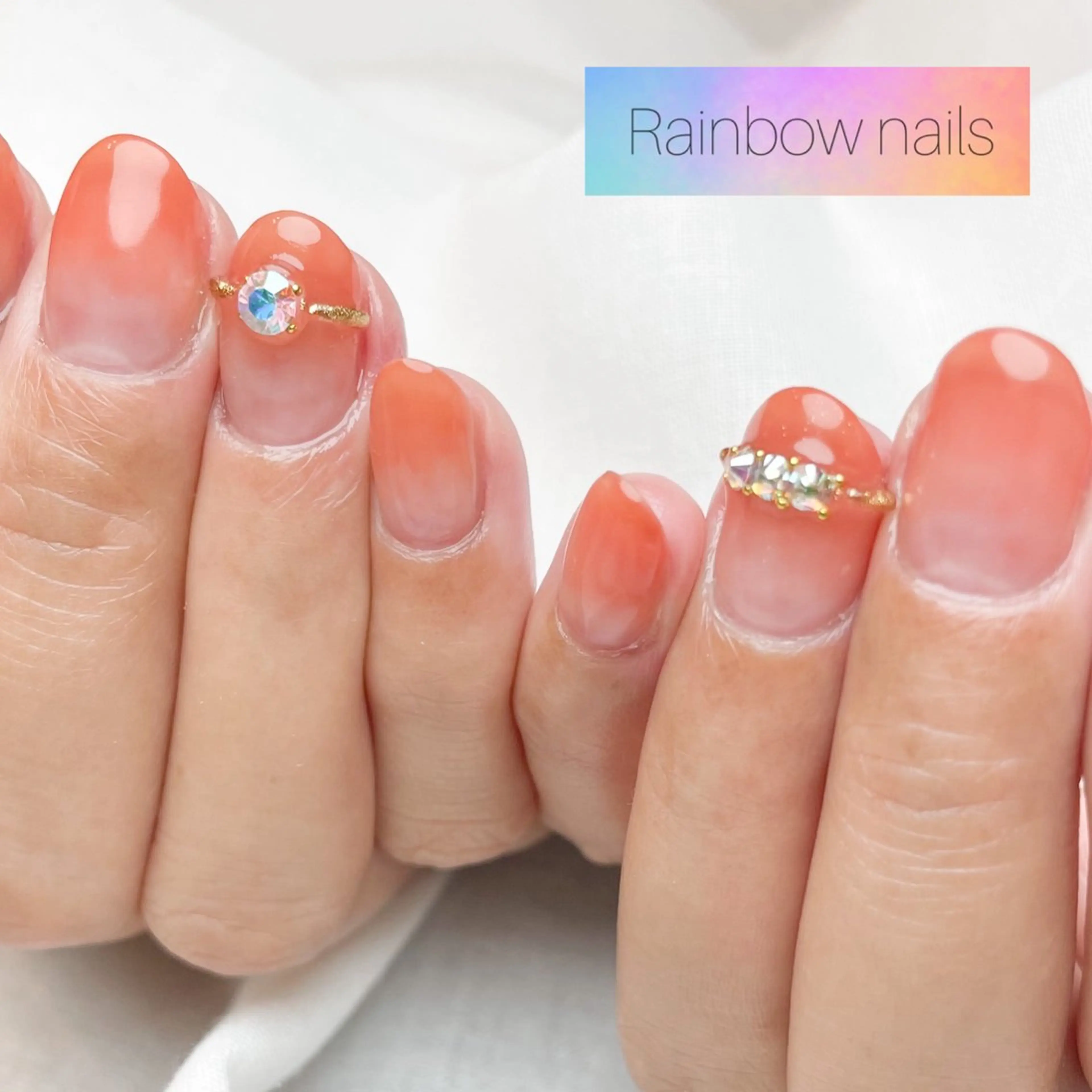 ネイル Rainbow nailsくろちゃんのネイルデザイン
