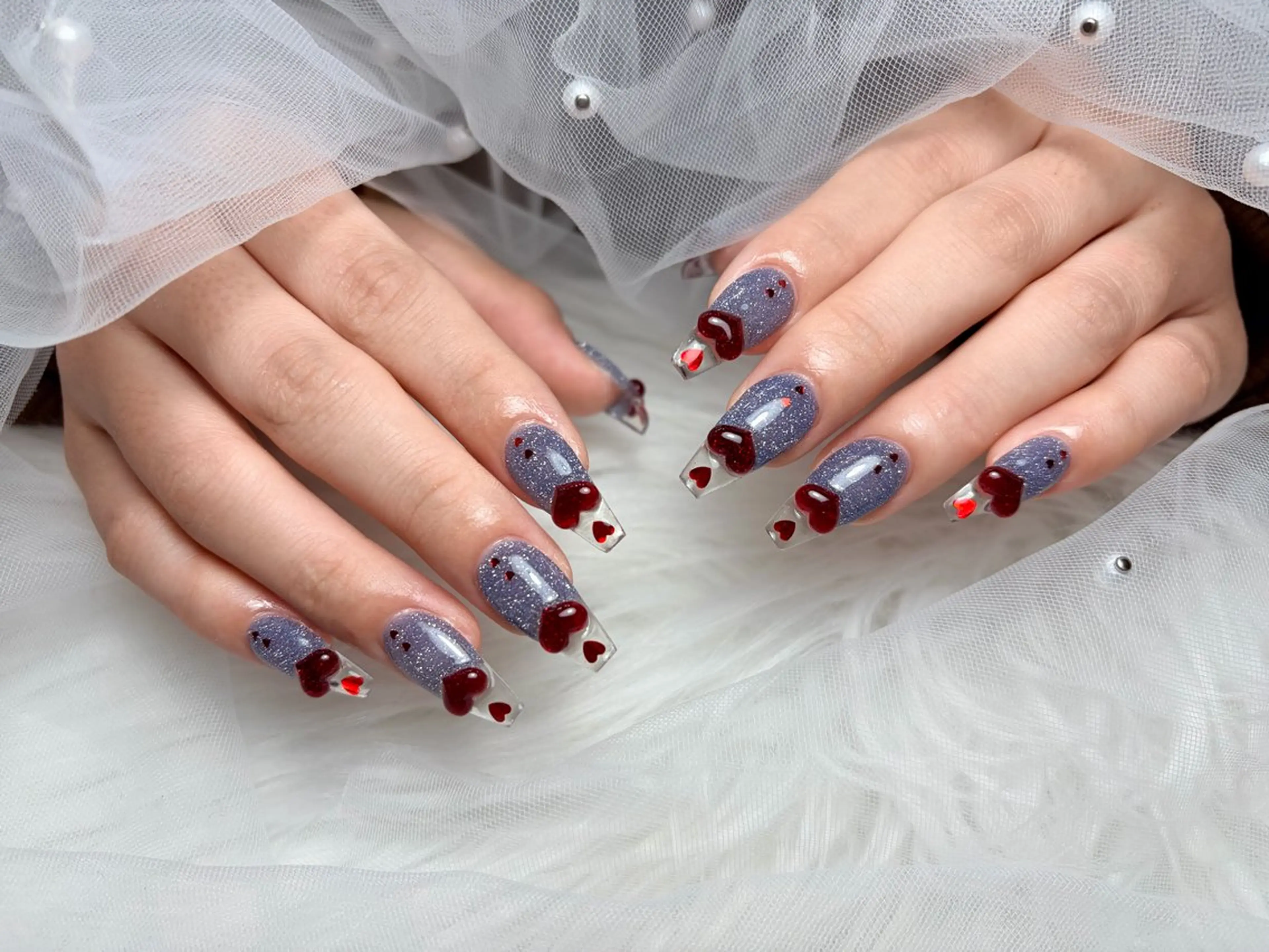 ネイル アートネイル 長さ出し ジェルネイル 韓国ネイル マグネットネイル ハンドネイル Cloudy Chan Nailのネイルデザイン