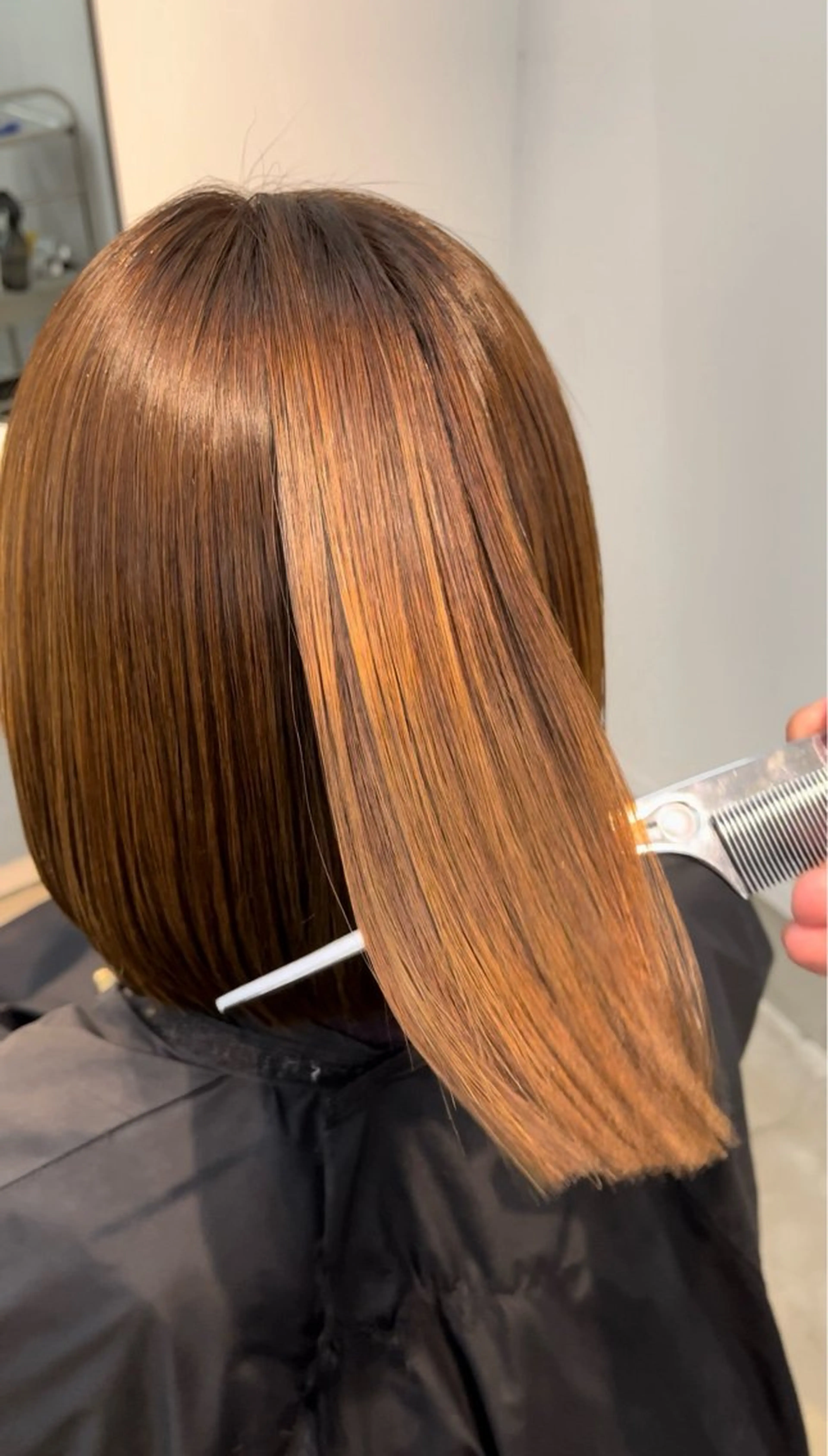 ミディアム 縮毛矯正 Yuito/カラー/ ブリーチ/ストレートのヘアスタイル