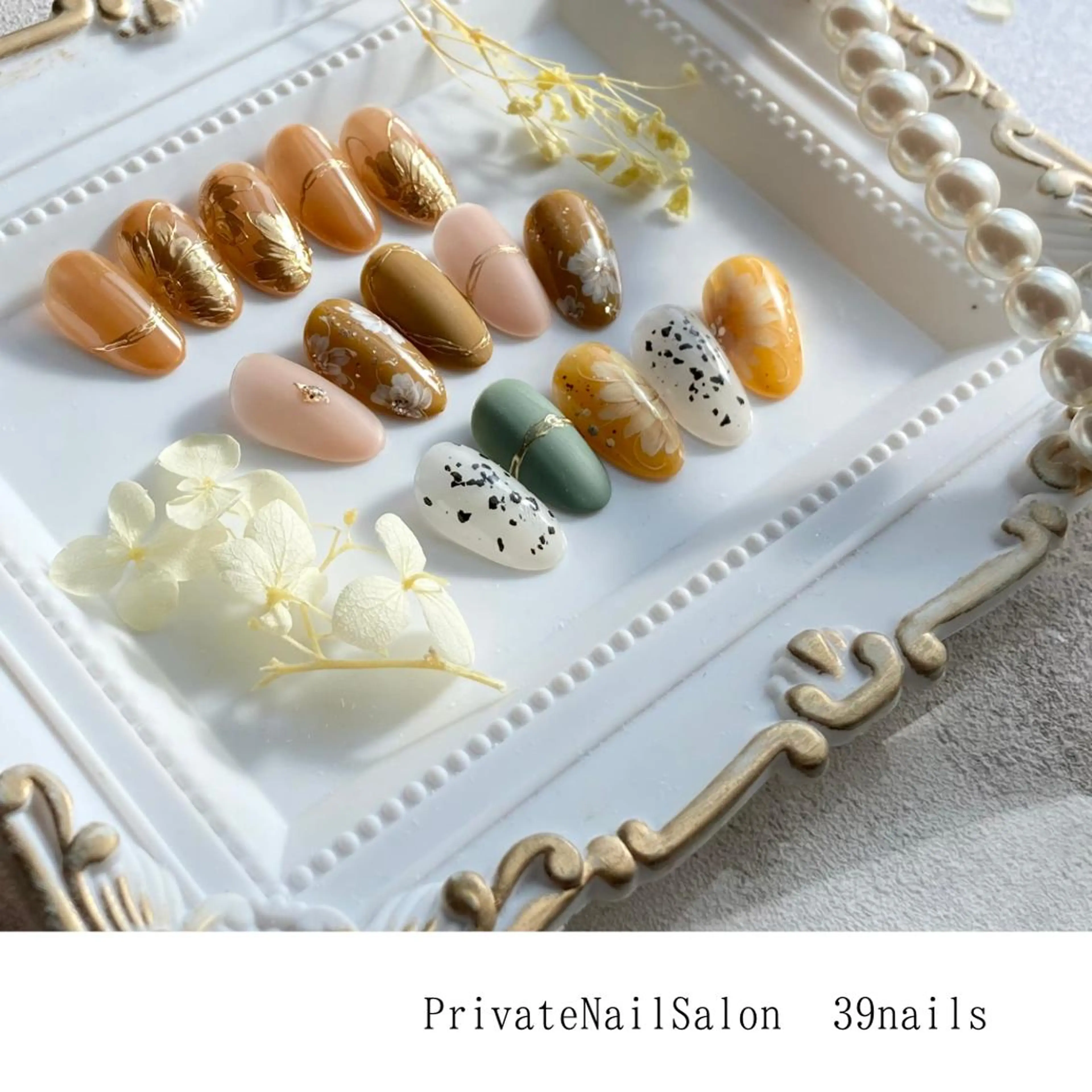 ネイル フラワーネイル 夏ネイル 黄色 39-nails EharaMikuのネイルデザイン