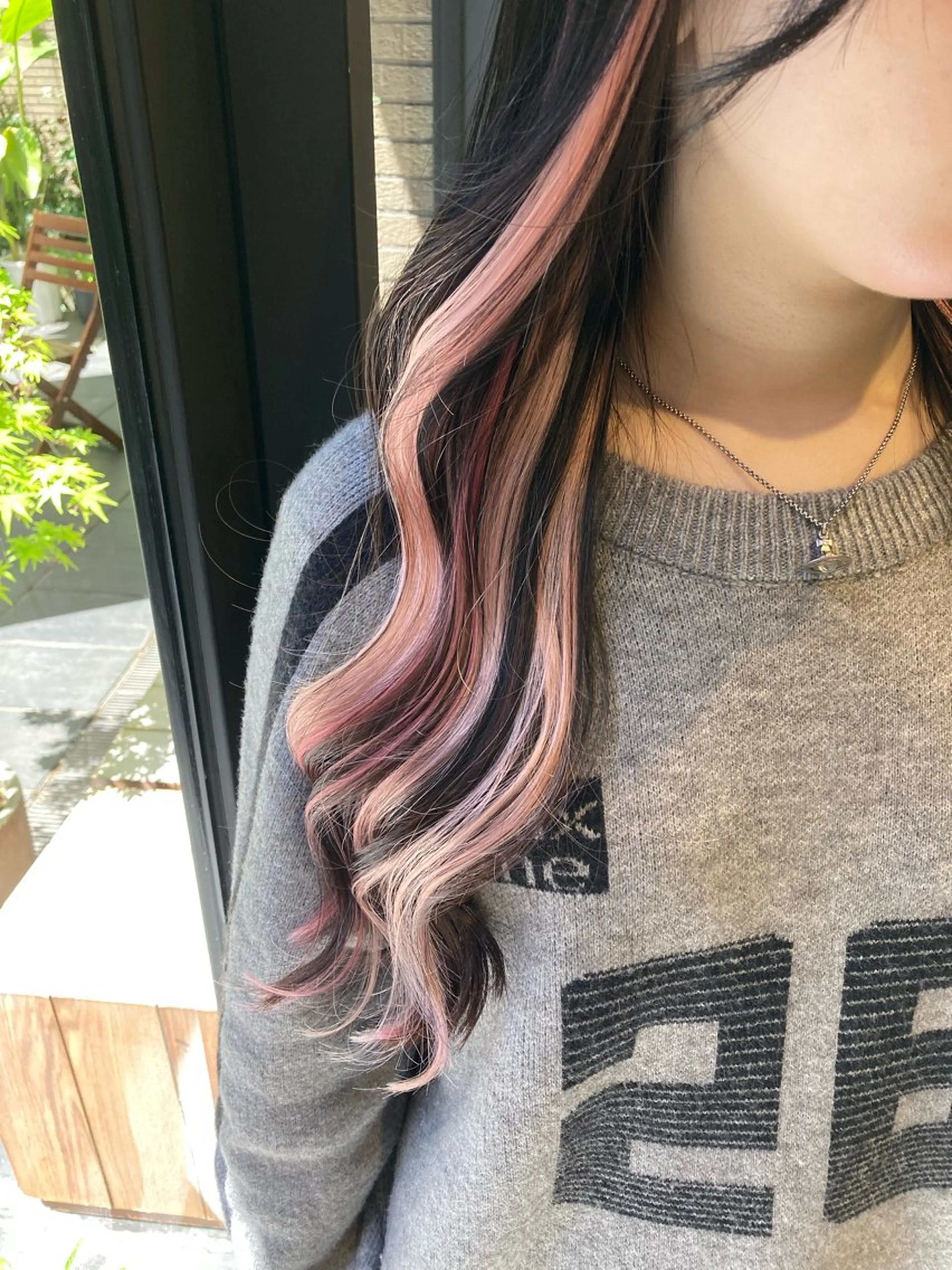 セミロング カラー ✨最安値✨エクステ カラー🌼つきな🌼のヘアスタイル