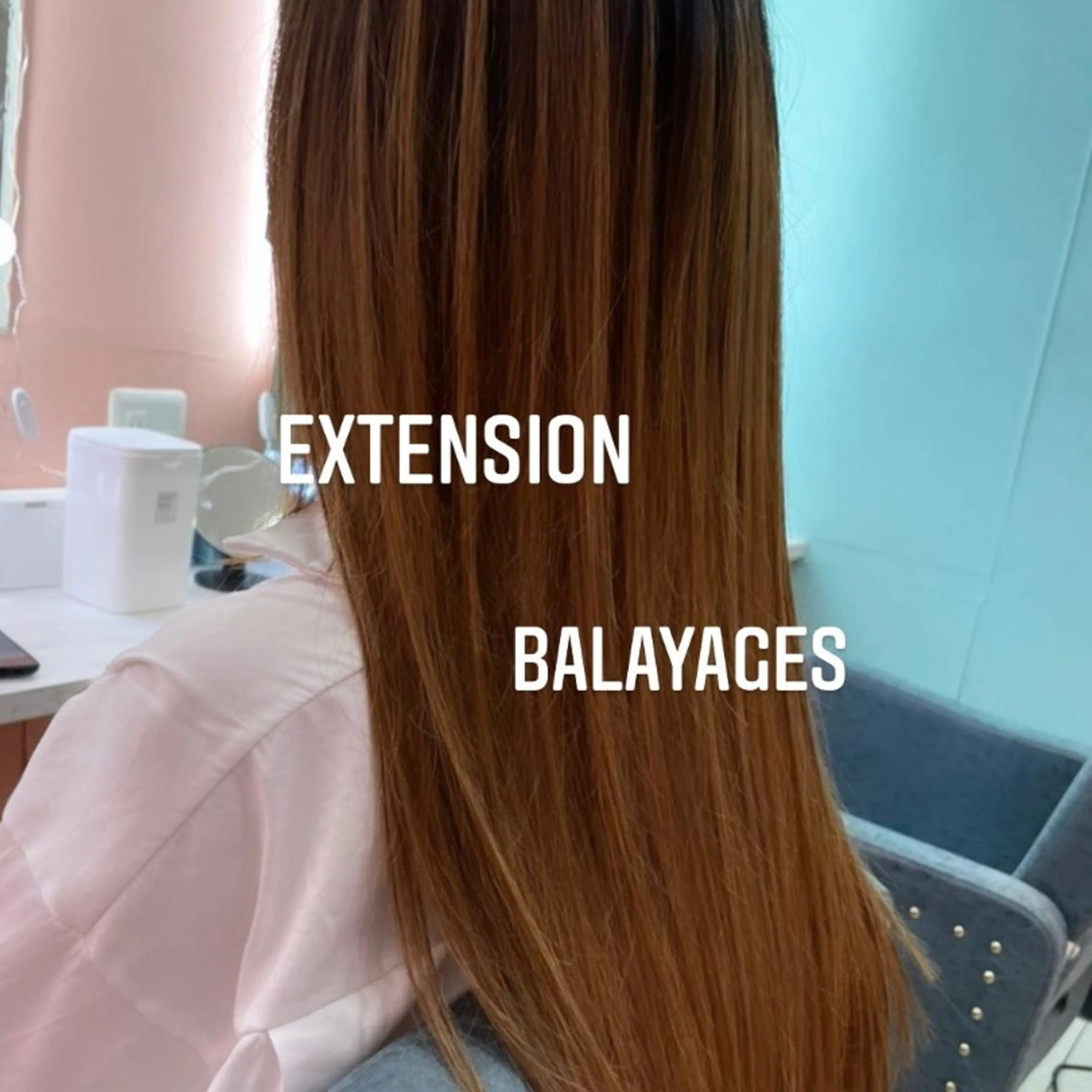 ロング カラー エクステ エクステ🩵ブリーチ 韓国ヘア🩵KAEのヘアスタイル