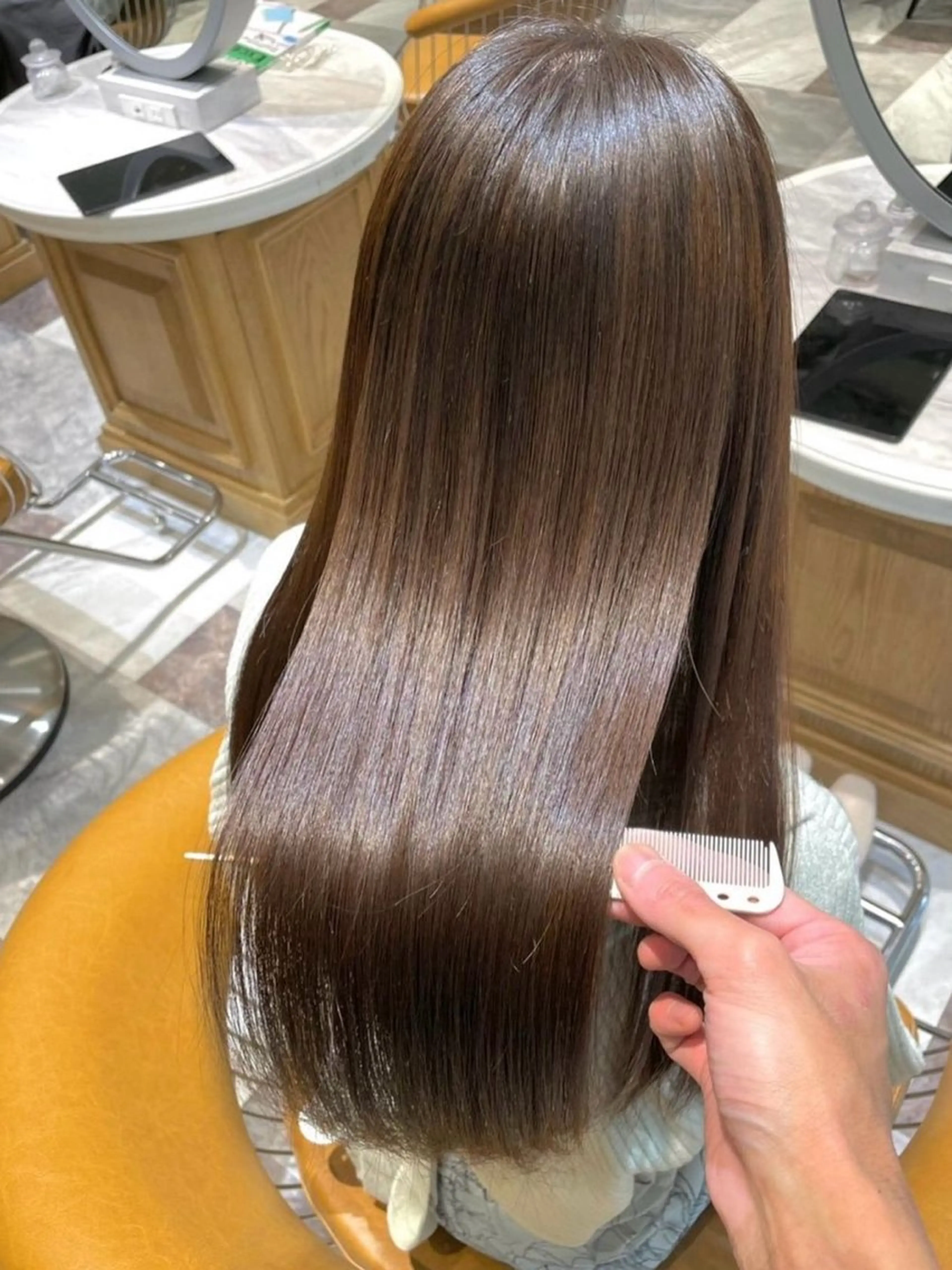 ロング カット ヘアカラー 縮毛矯正 トリートメント 佐京春奈/縮毛矯正 髪質改善/美髪カラーのヘアスタイル