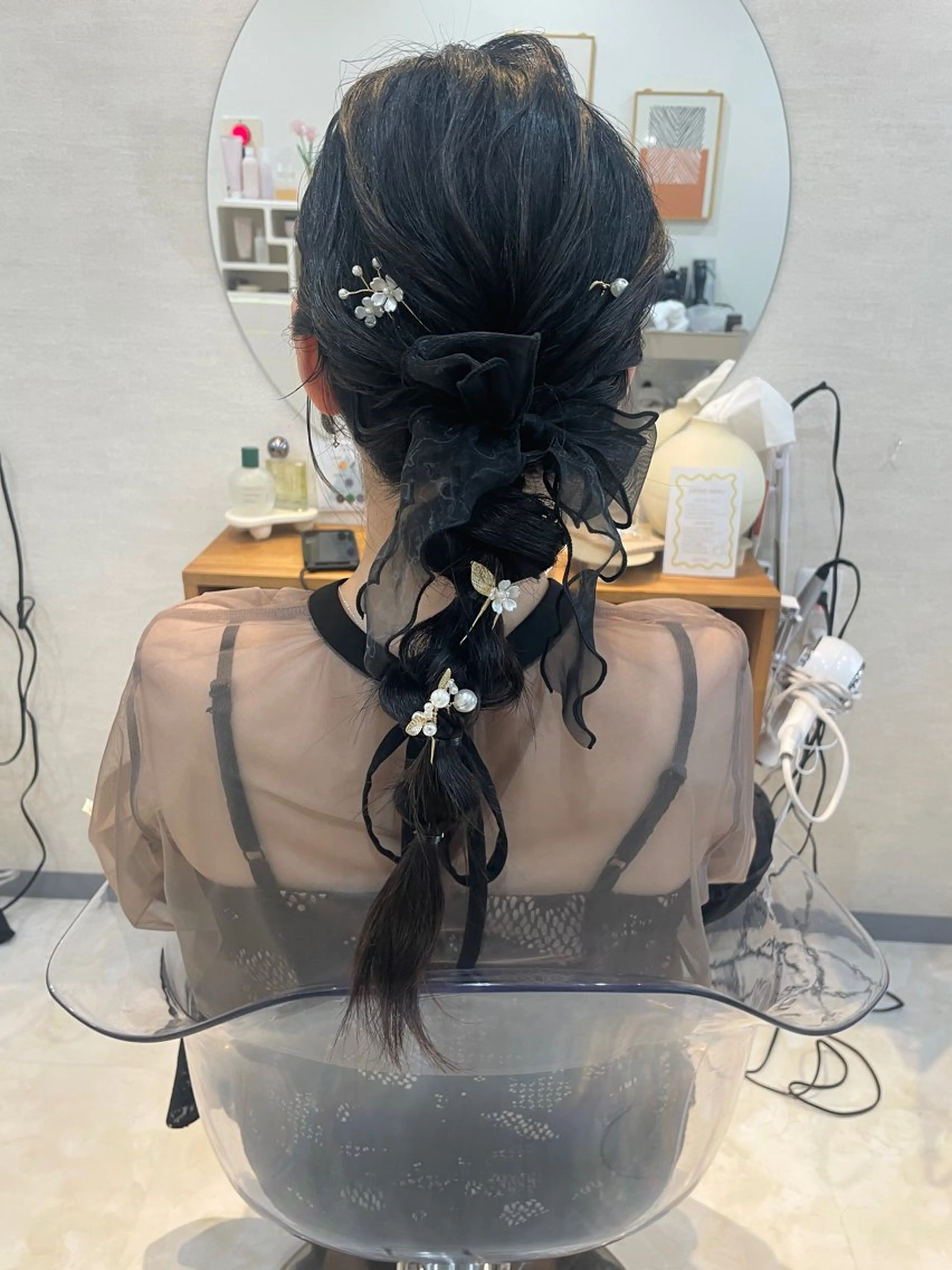 セミロング お呼ばれヘア/セット /ヘアアレンジ/れいのヘアスタイル