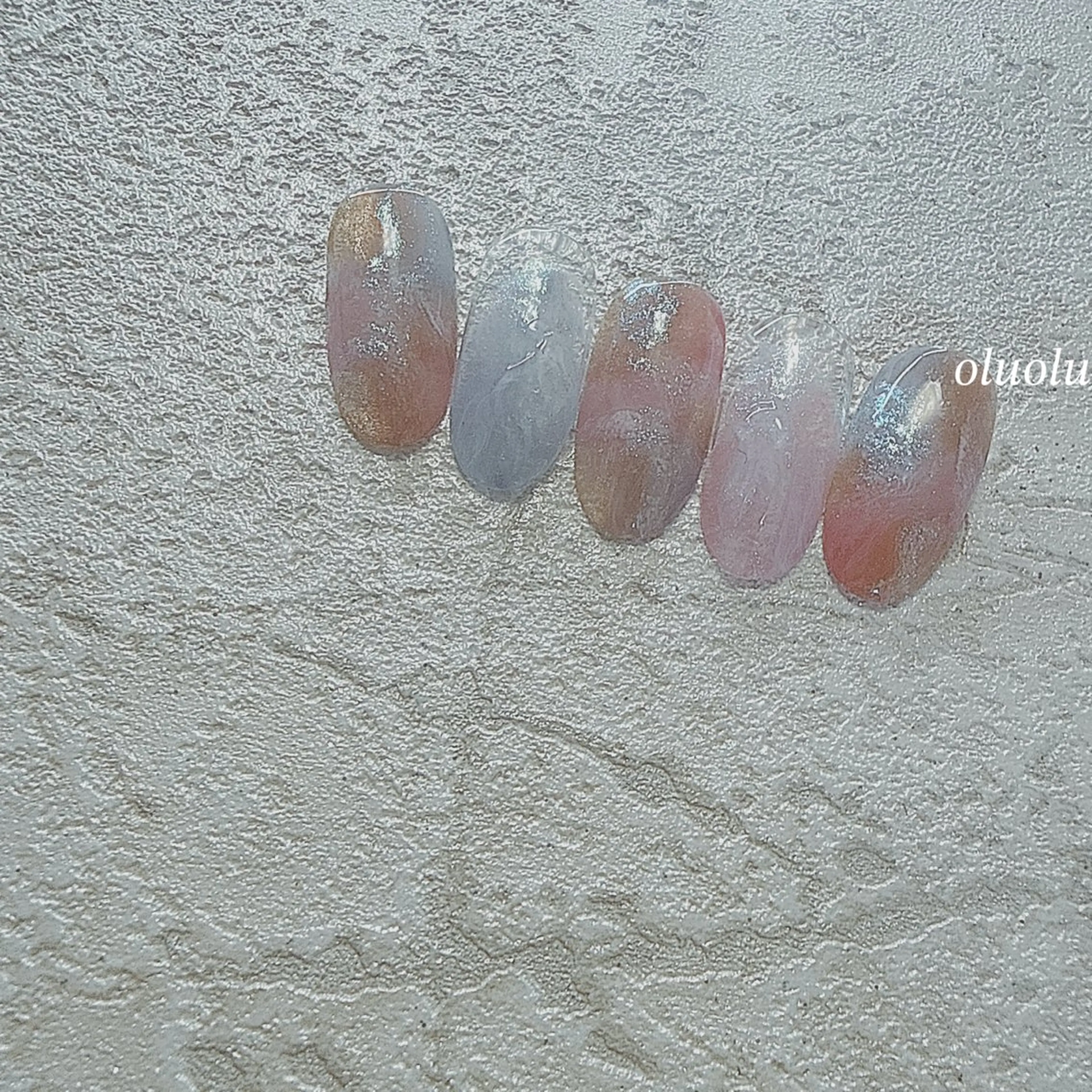 ネイル オーロラネイル ニュアンスネイル パステルネイル ぷっくりネイル ハンドネイル 大村 紬華のネイルデザイン