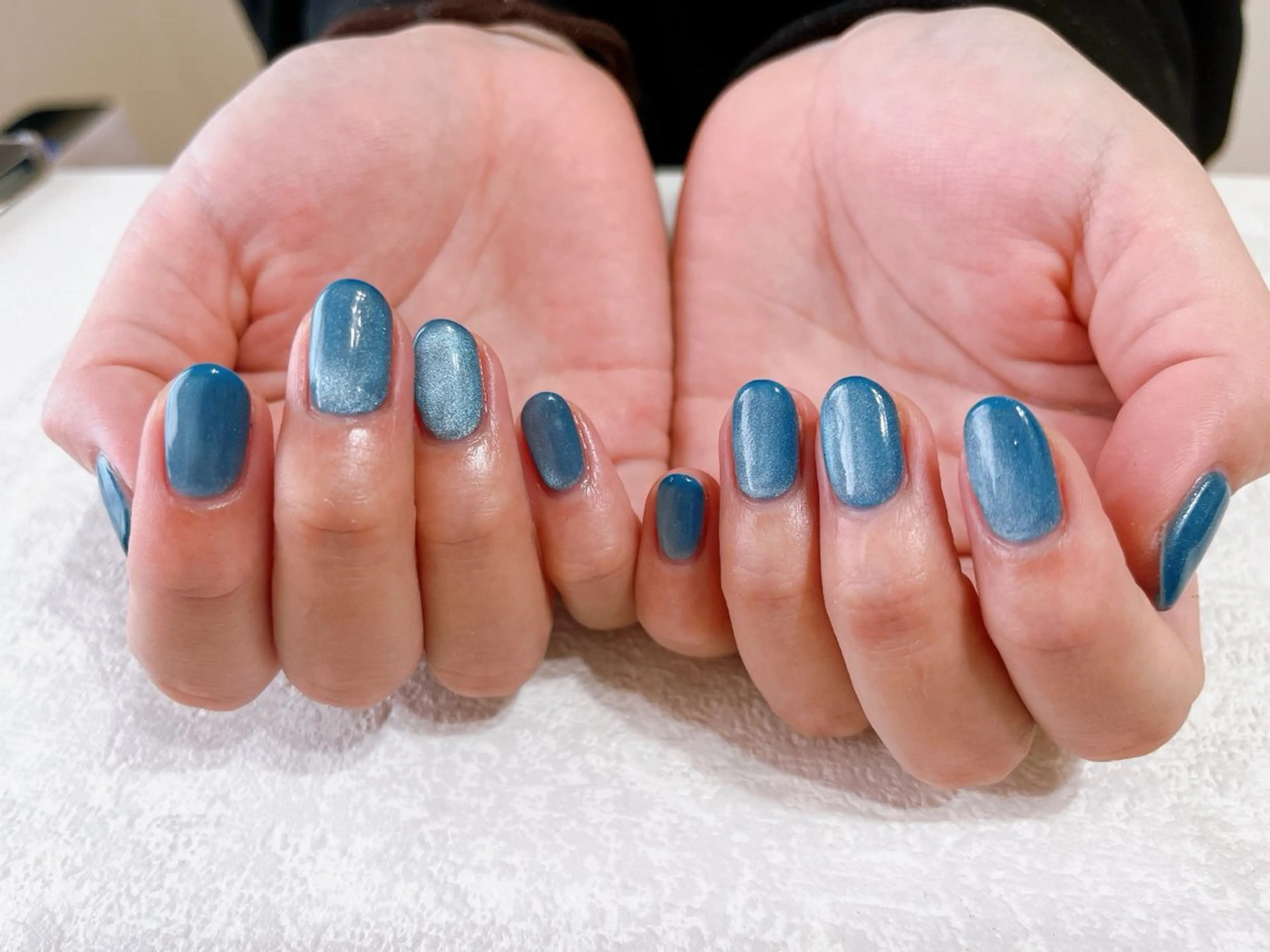 ネイル ブルー ジェルネイル 韓国ネイル マグネットネイル メンズネイル ハンドネイル mogunail &blowのネイルデザイン