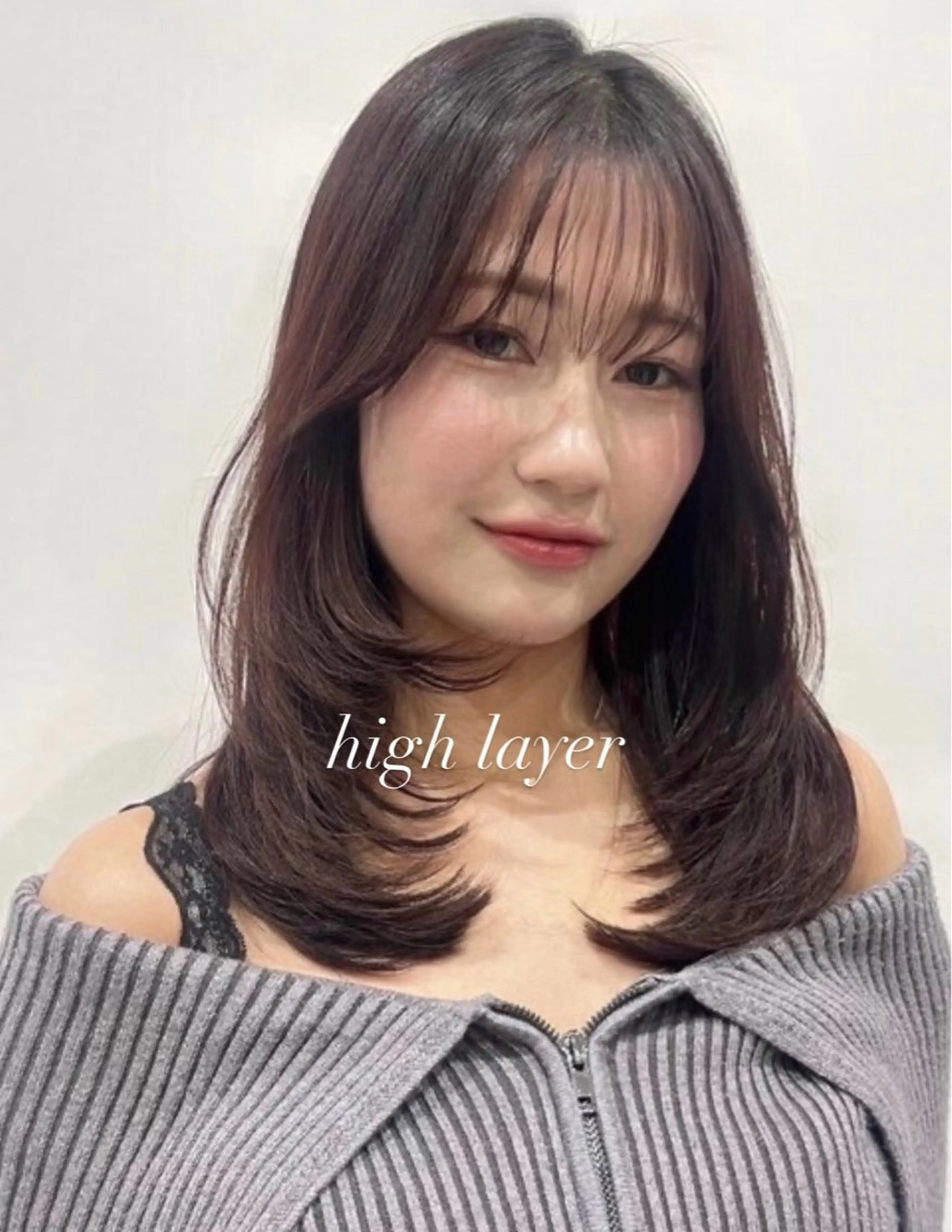 セミロング カラー レイヤーカット シャギー カット ヘアカラー トリートメント レイヤー/透明感 /髪質改善/ほのかのヘアスタイル