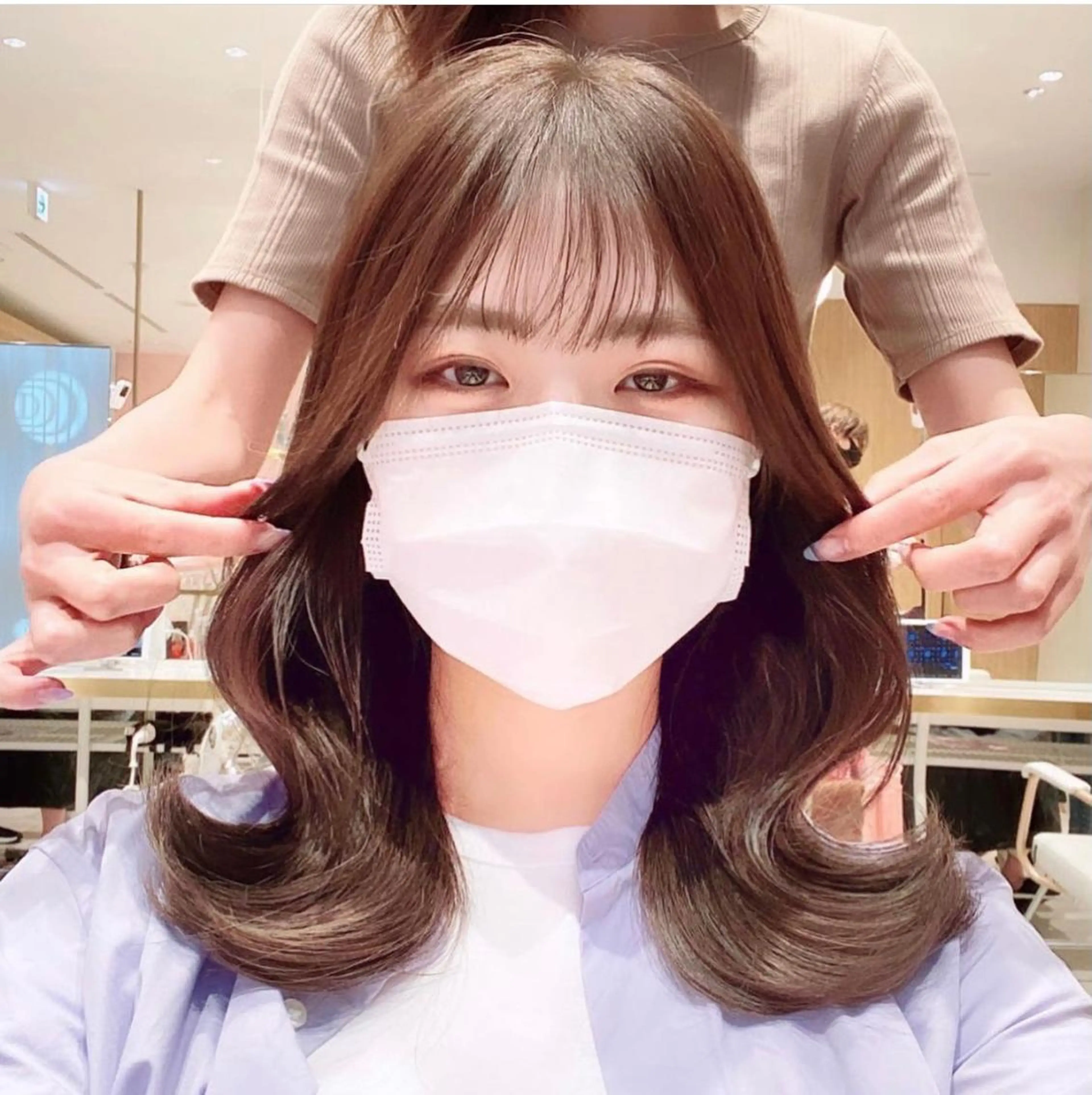 セミロング カット ヘアカラー トリートメント 韓国くびれレイヤー 🇰🇷はづきのヘアスタイル