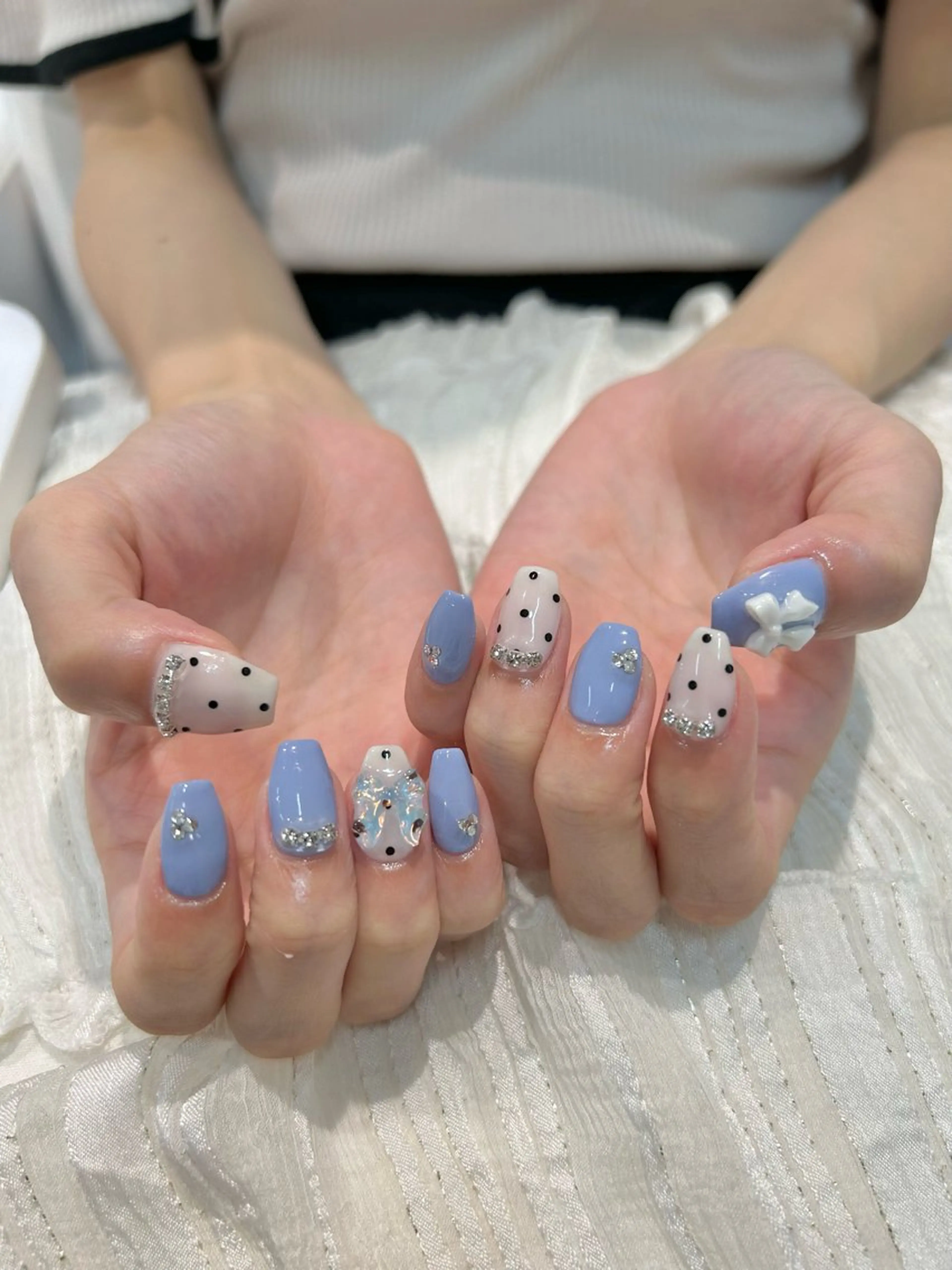 ネイル クリアネイル リボン ハンドネイル ムラカミ カナのネイルデザイン