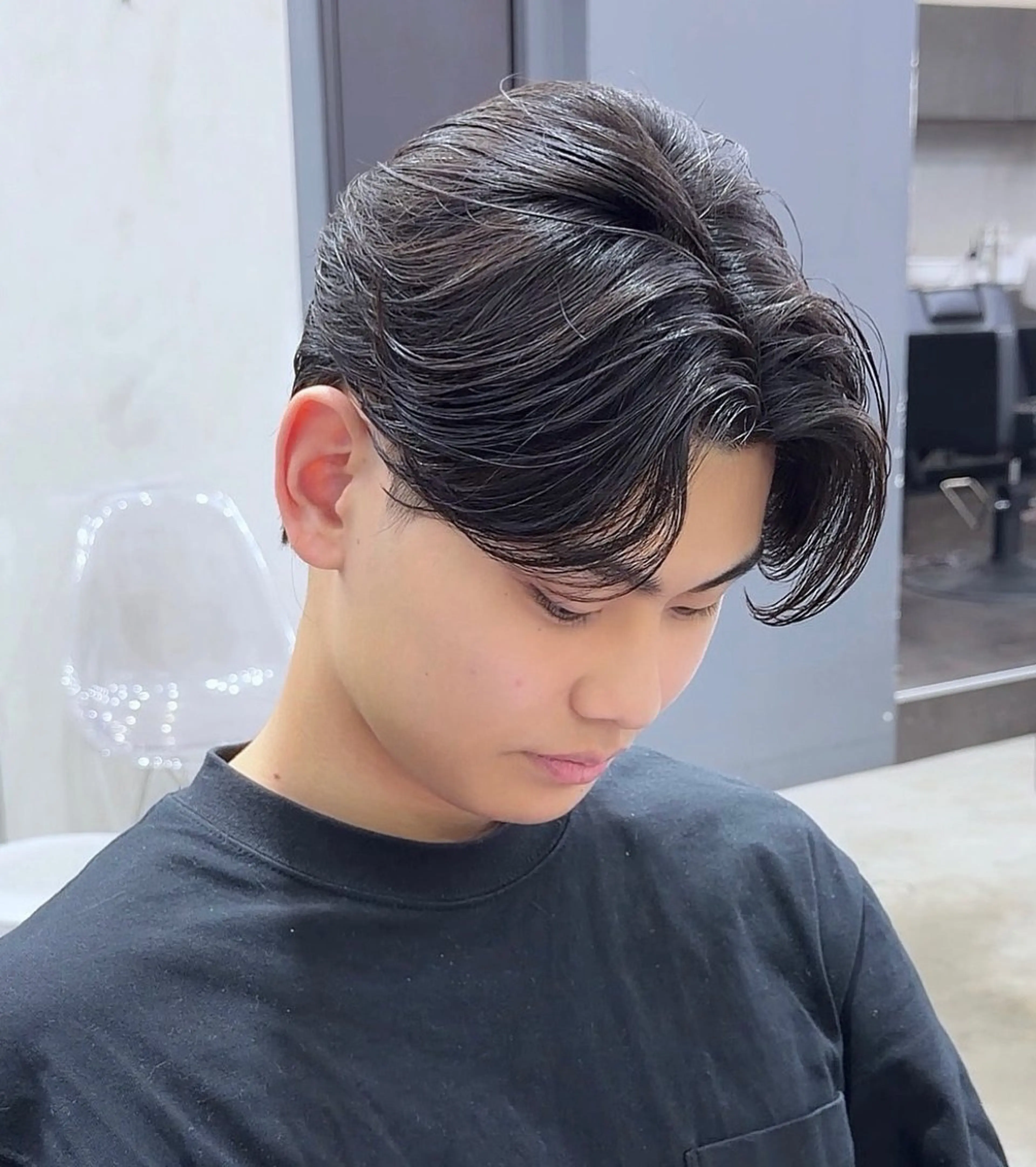 ミディアム 無料メンズカット ざき【原宿】のヘアスタイル