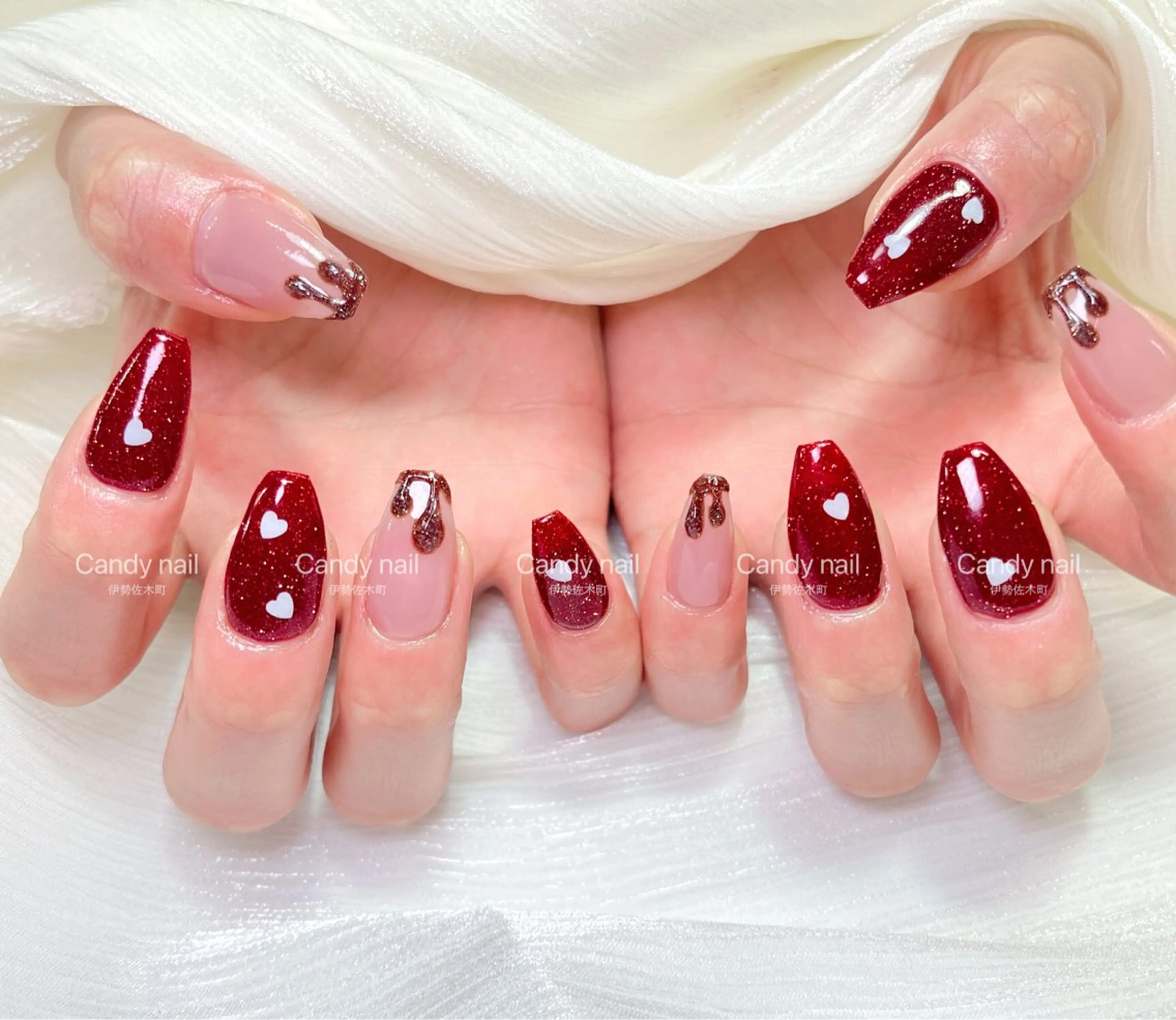 ネイル candy nail 韓国風ワンホンネイルのネイルデザイン