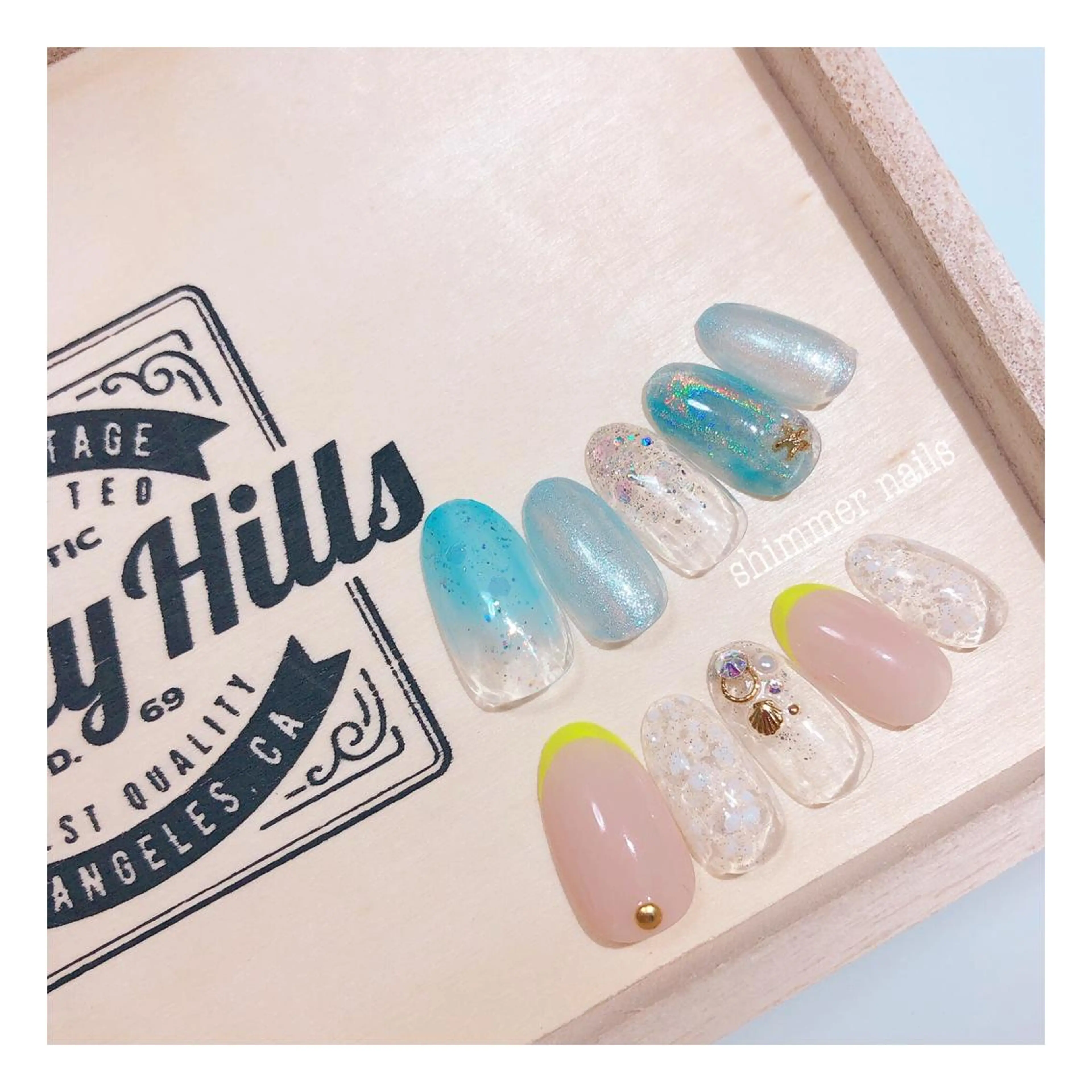ネイル 夏ネイル shimmer nailsのネイルデザイン