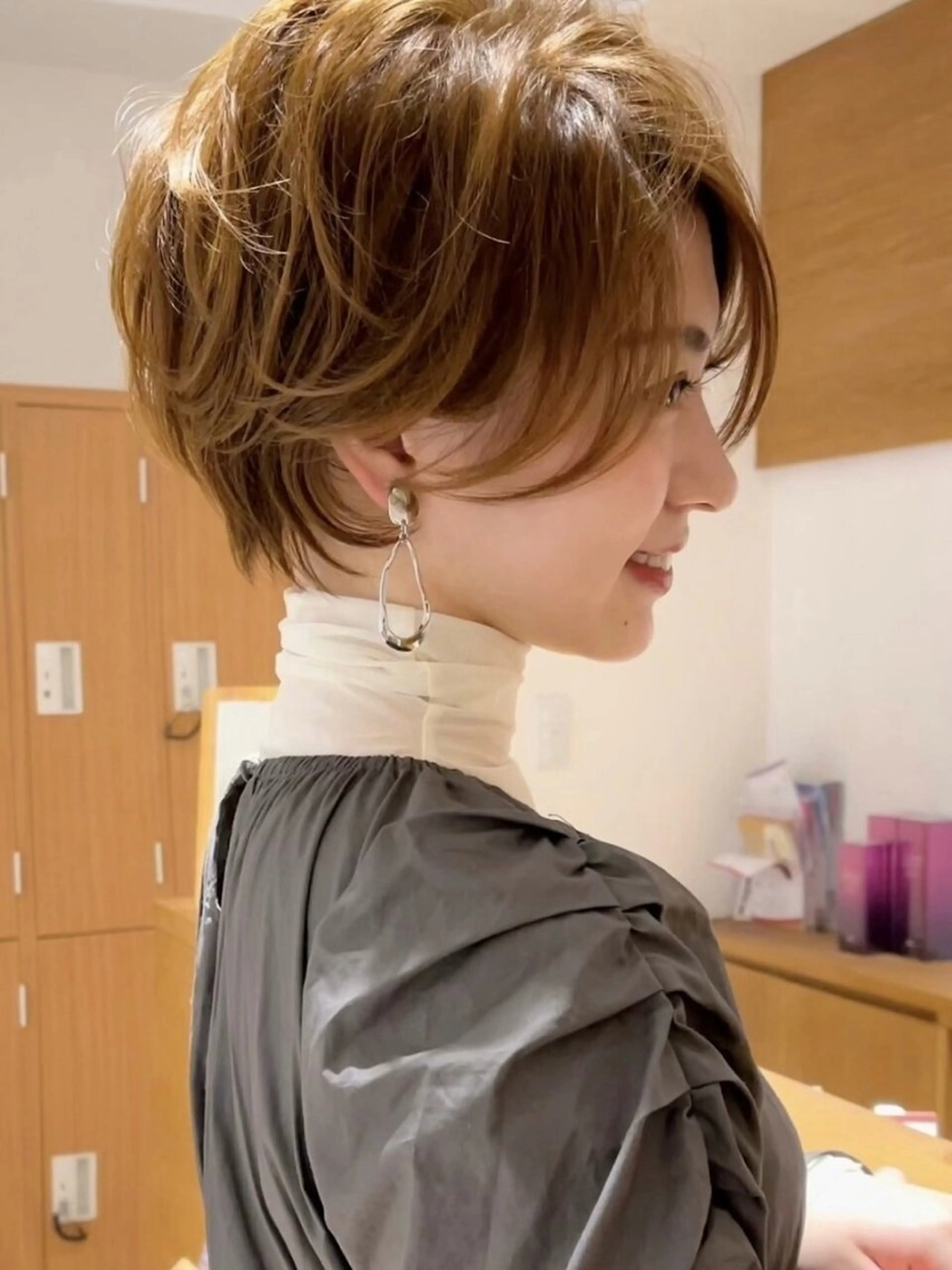 ショート カラー ヘアアレンジ ⭐️銀座/ショート/ 艶カラー/りょうがのヘアスタイル