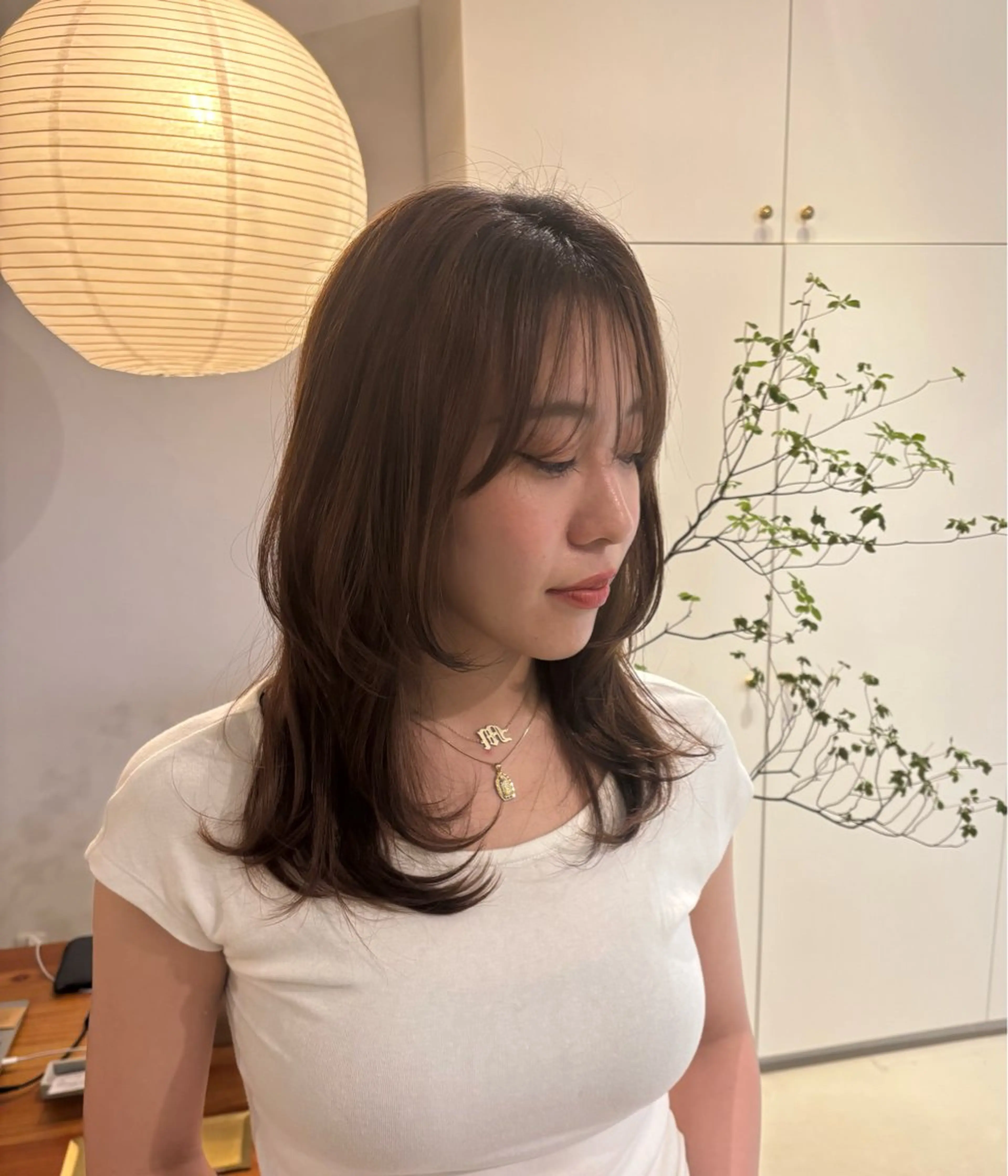 セミロング ハッシュカット レイヤーカット 小顔カット 透明感カラー /Kanon️🫧のヘアスタイル